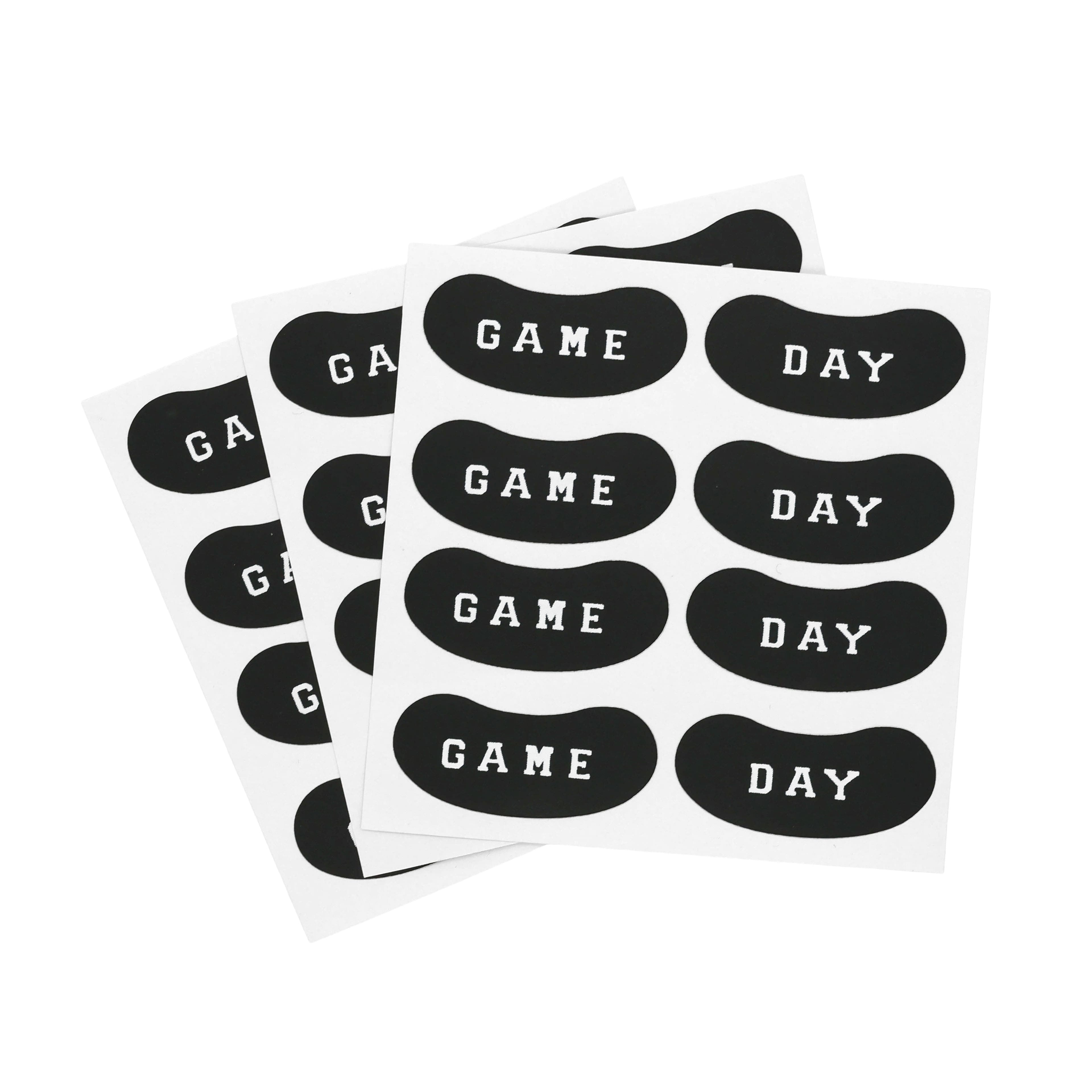 Black Game Day Face Stickers Pack  by Celebrate It™