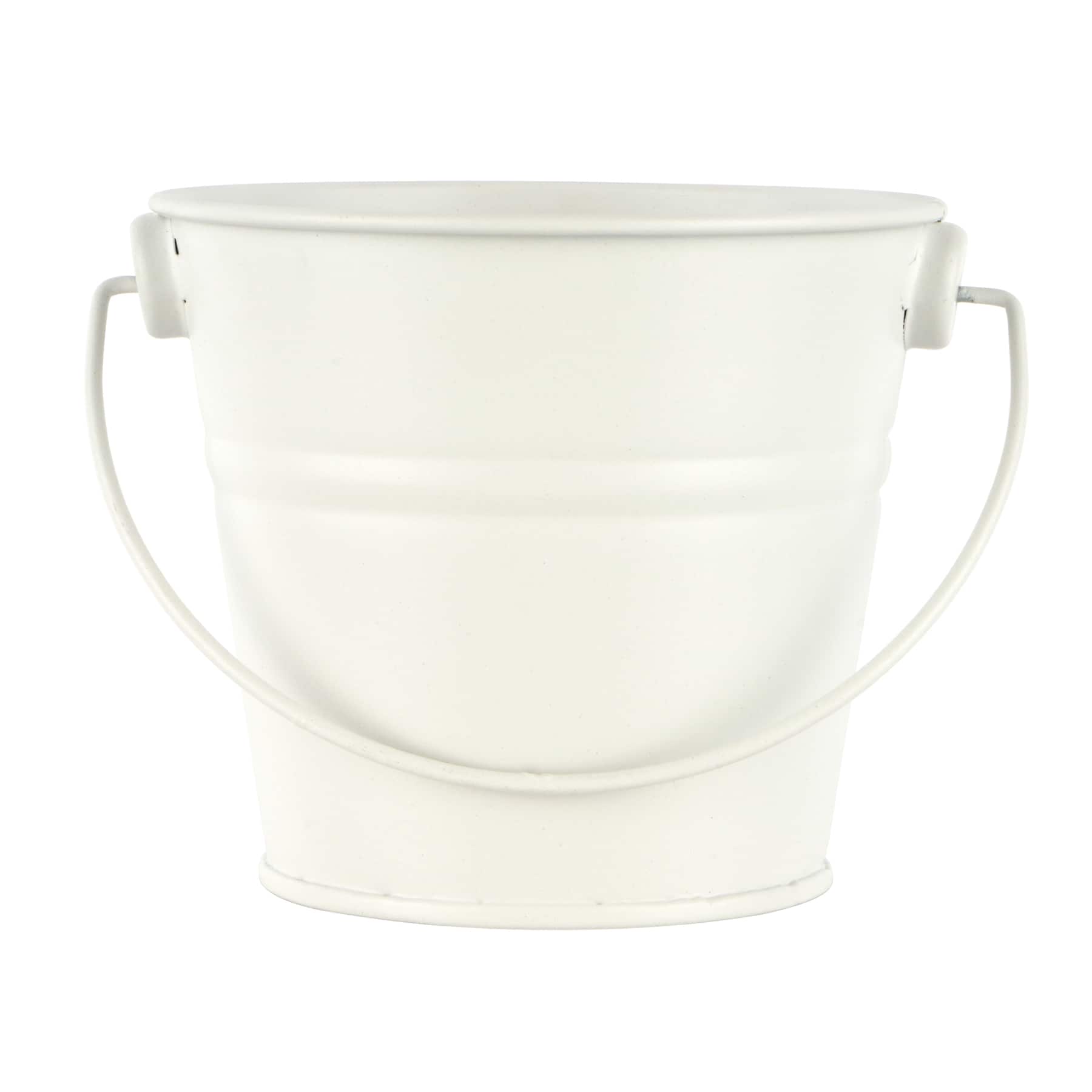 3" White Metal Buckets by Celebrate It™, 5ct.
