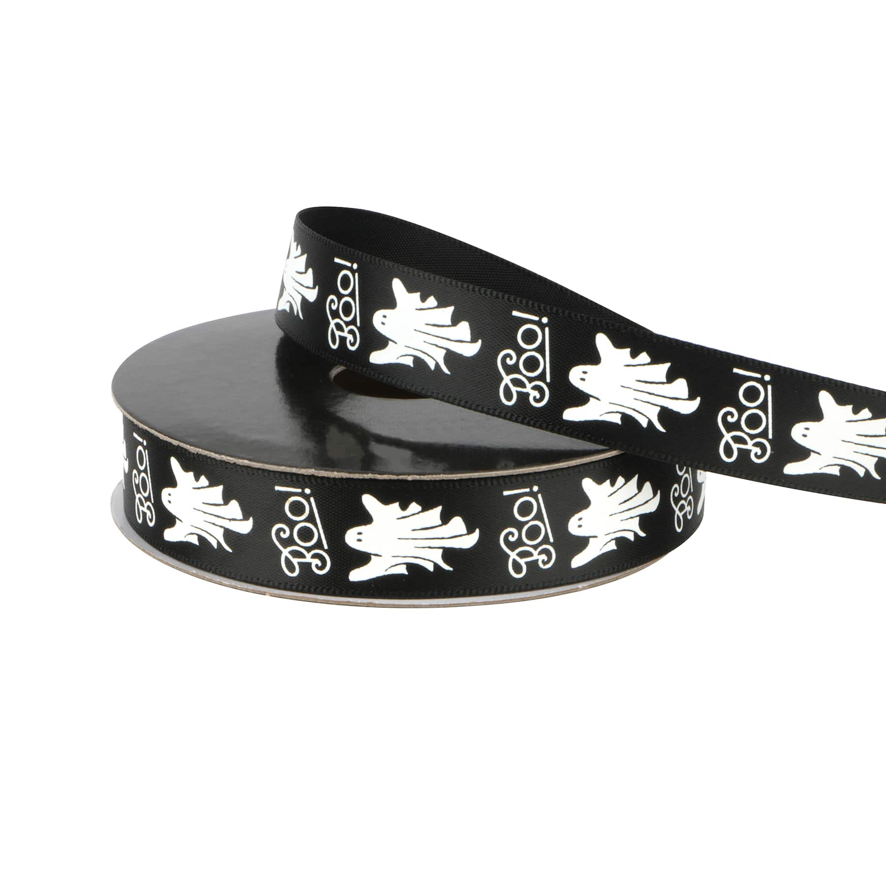 5/8" x 4yd. Black & White Boo Ghost Ribbon by Celebrate It®