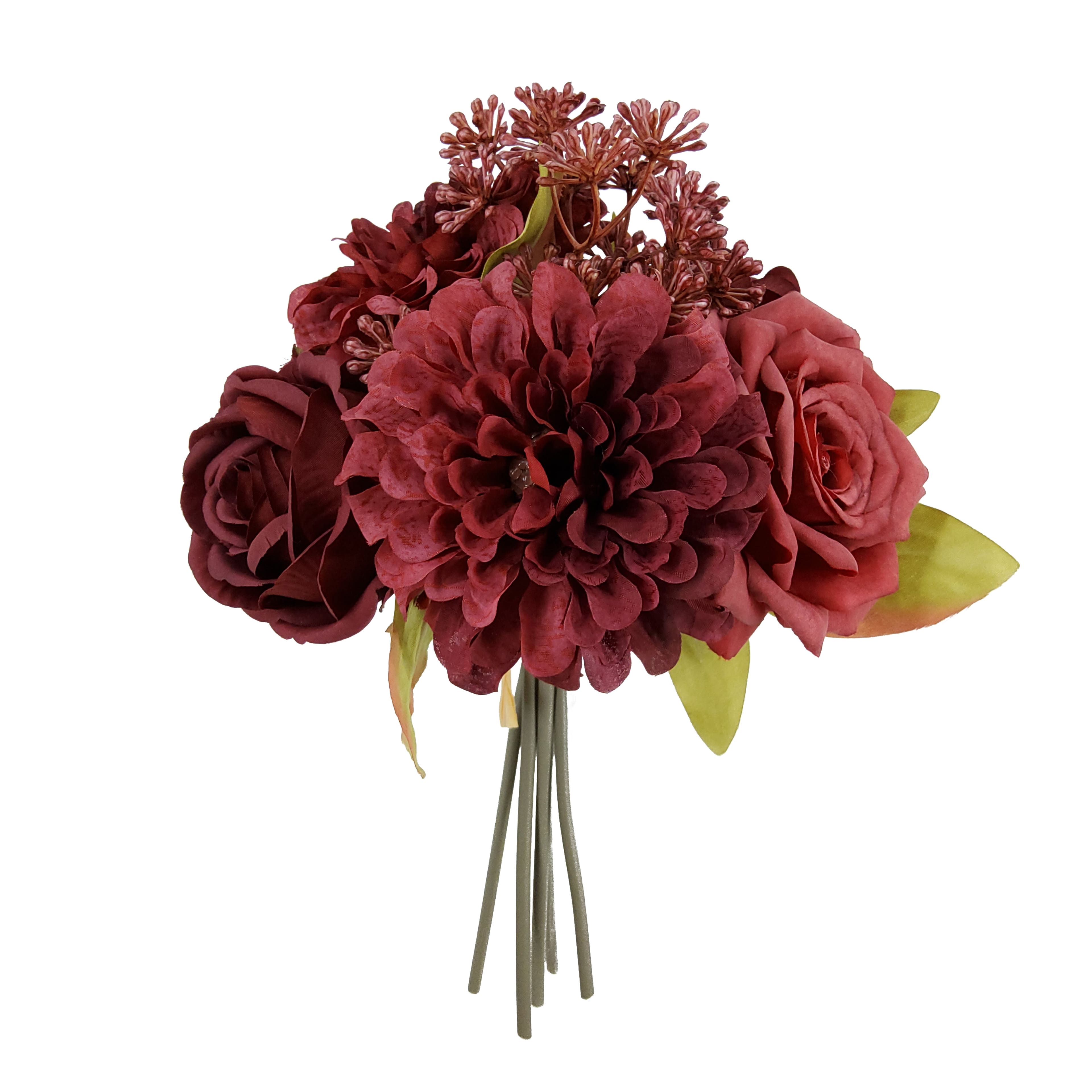 12" Burgundy Dahlia & Rose Mix Bouquet by Ashland®