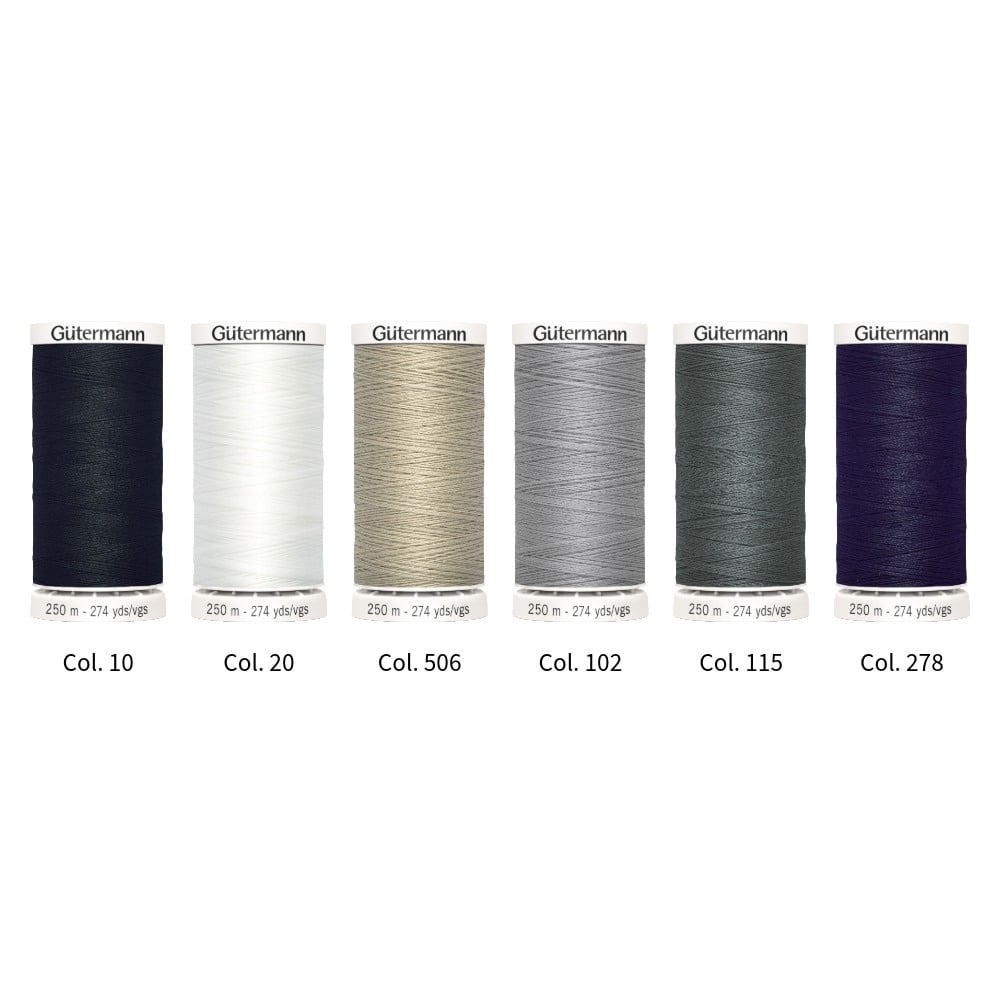 Gütermann 250m 6 Spool Sew-All Basic Colors Thread Set