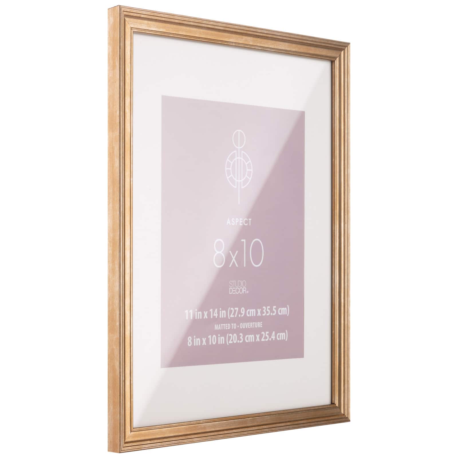 Aspect 8" x 10" Gold Narrow Frame with Mat by Studio Décor® - Image 3