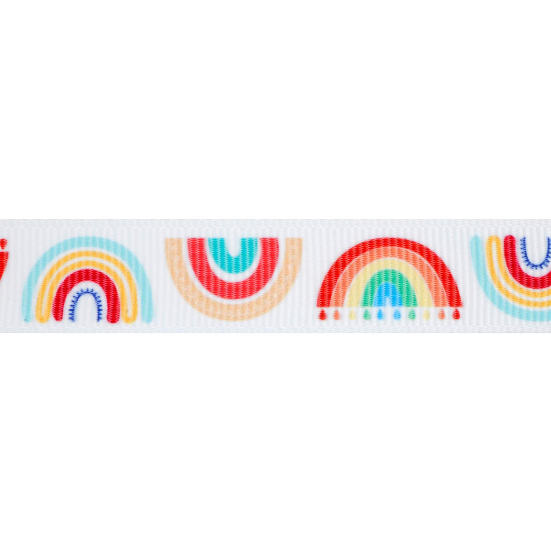 5/8'' x 7 yd. Grosgrain Rainbow Ribbon by Celebrate It®