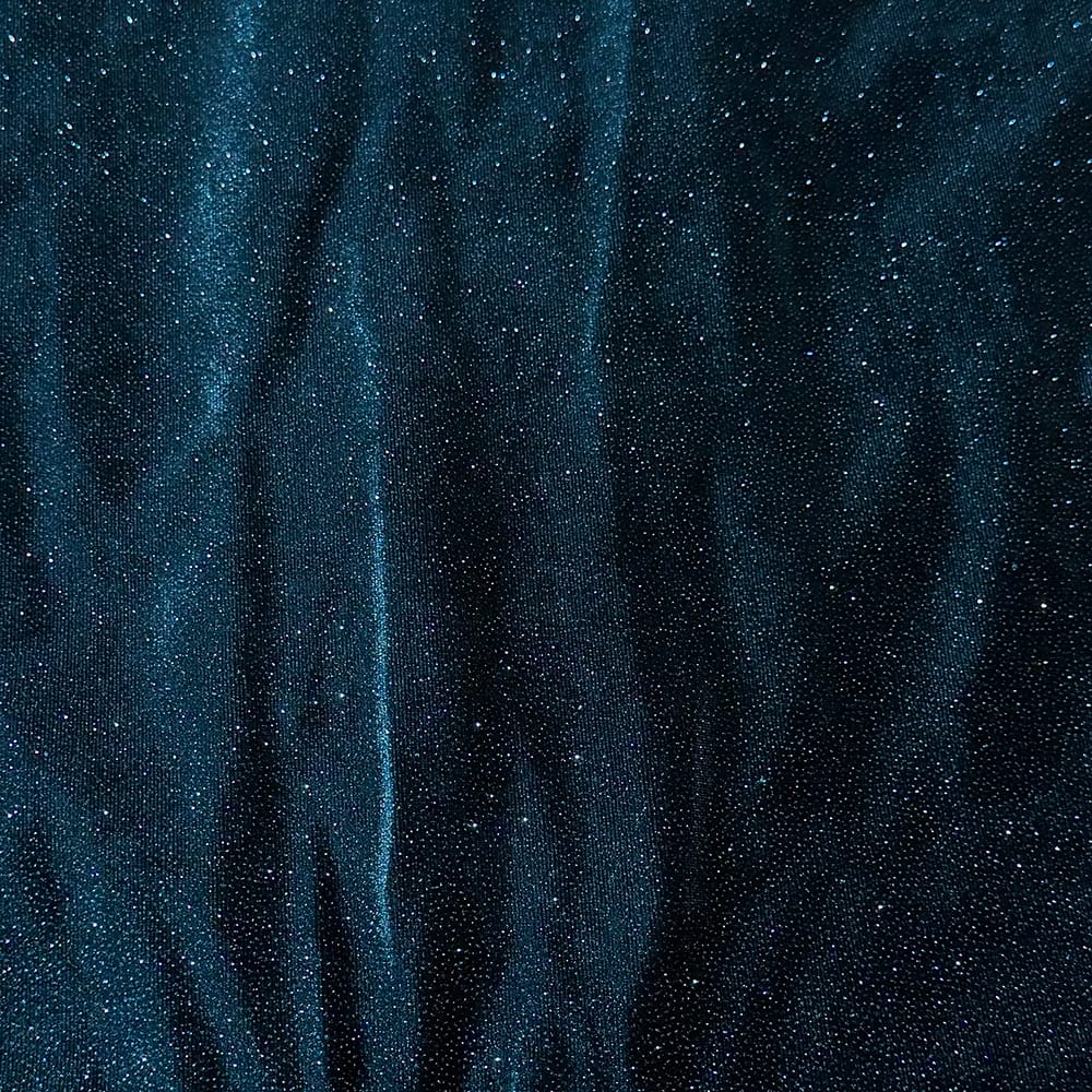 Feldman Emerald Sparkle Stretch Velvet Fabric