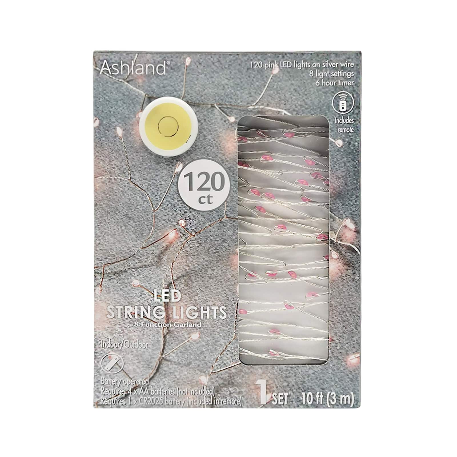 120ct. Pink LED String Lights Garland by Ashland®