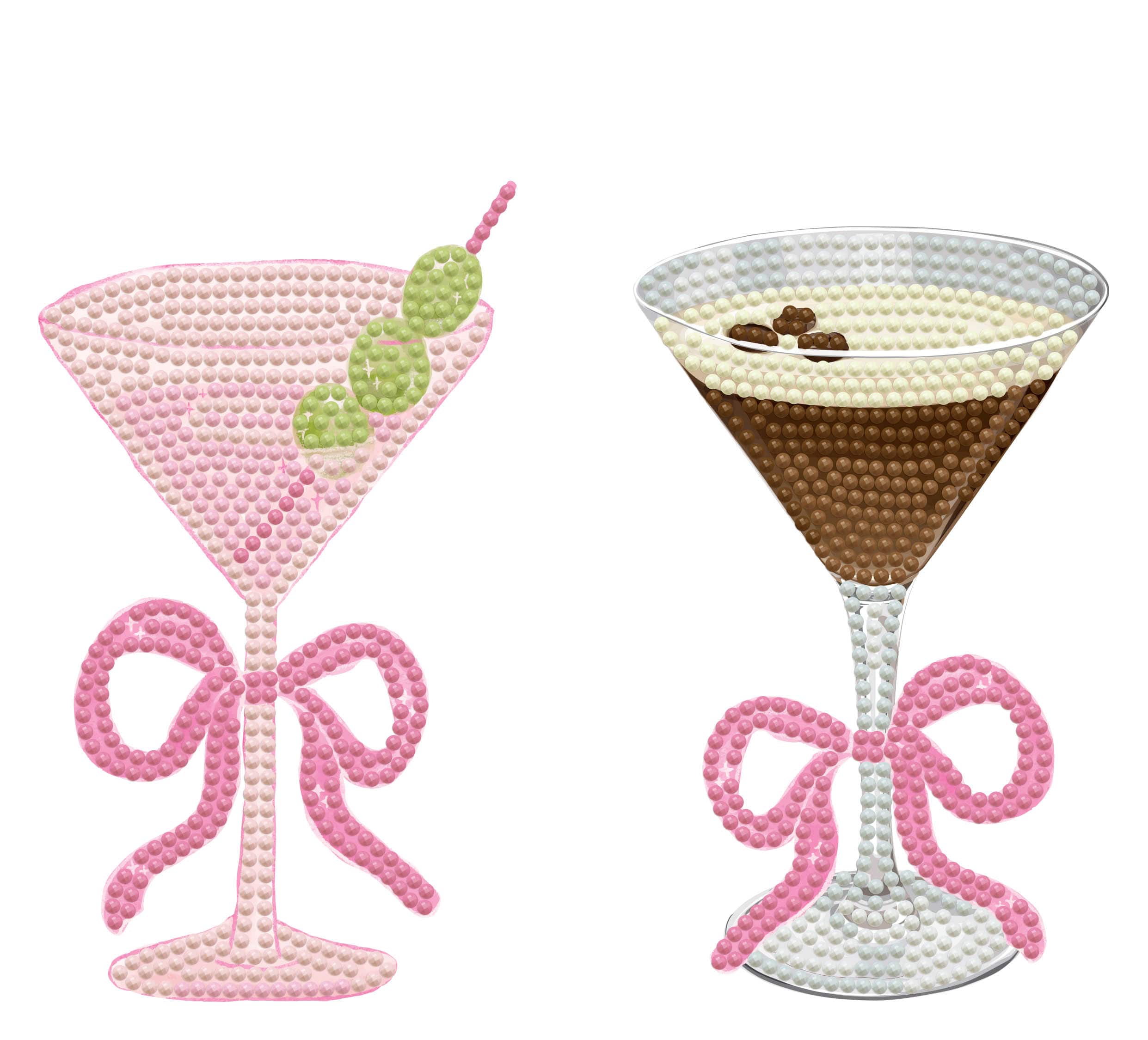 Diamond Dotz® Martini Pair Iron-On 'n' Dot Kit