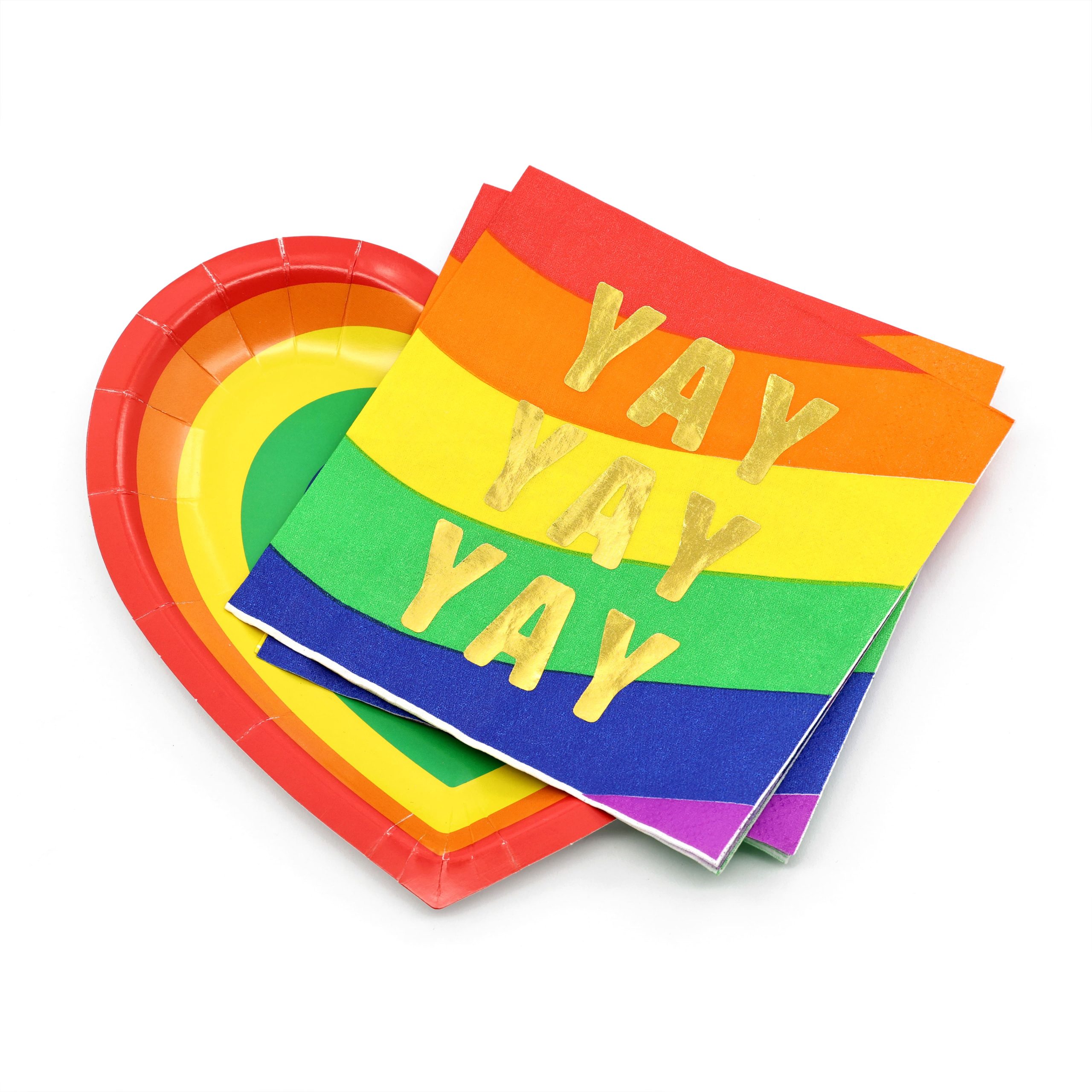 7" Pride Rainbow Paper Heart Snack Plates, 10ct. by Celebrate It™ - Image 3