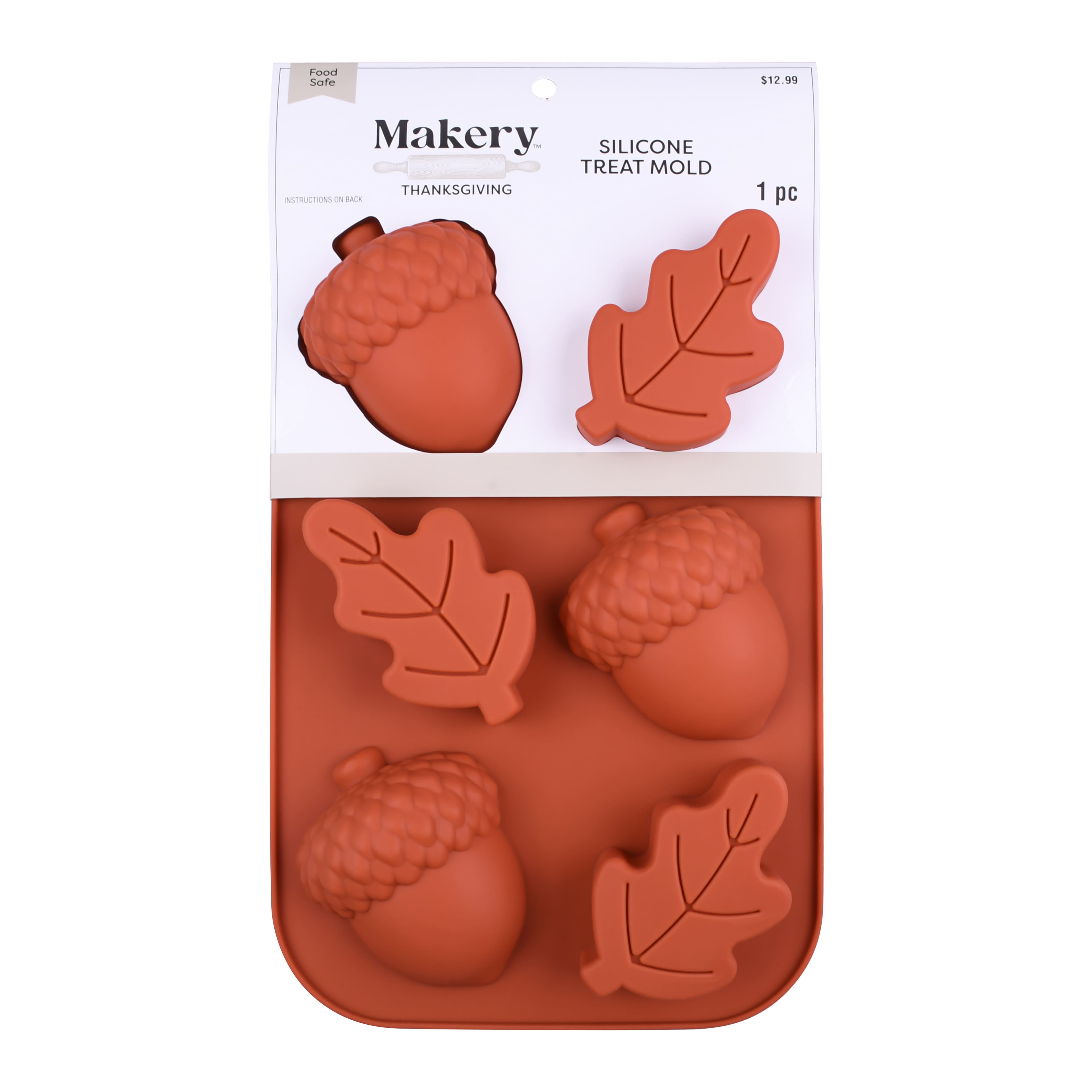 Thanksgiving Acorn & Leaf Silicone Treat Mold by Makery™