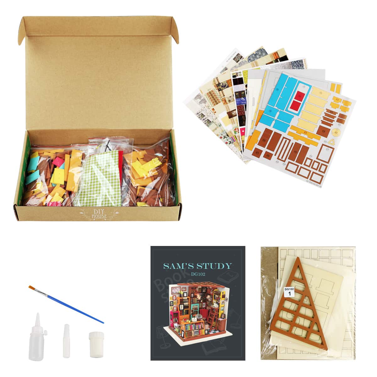 Rolife® Sam's Study DIY Miniature House Kit - Image 4