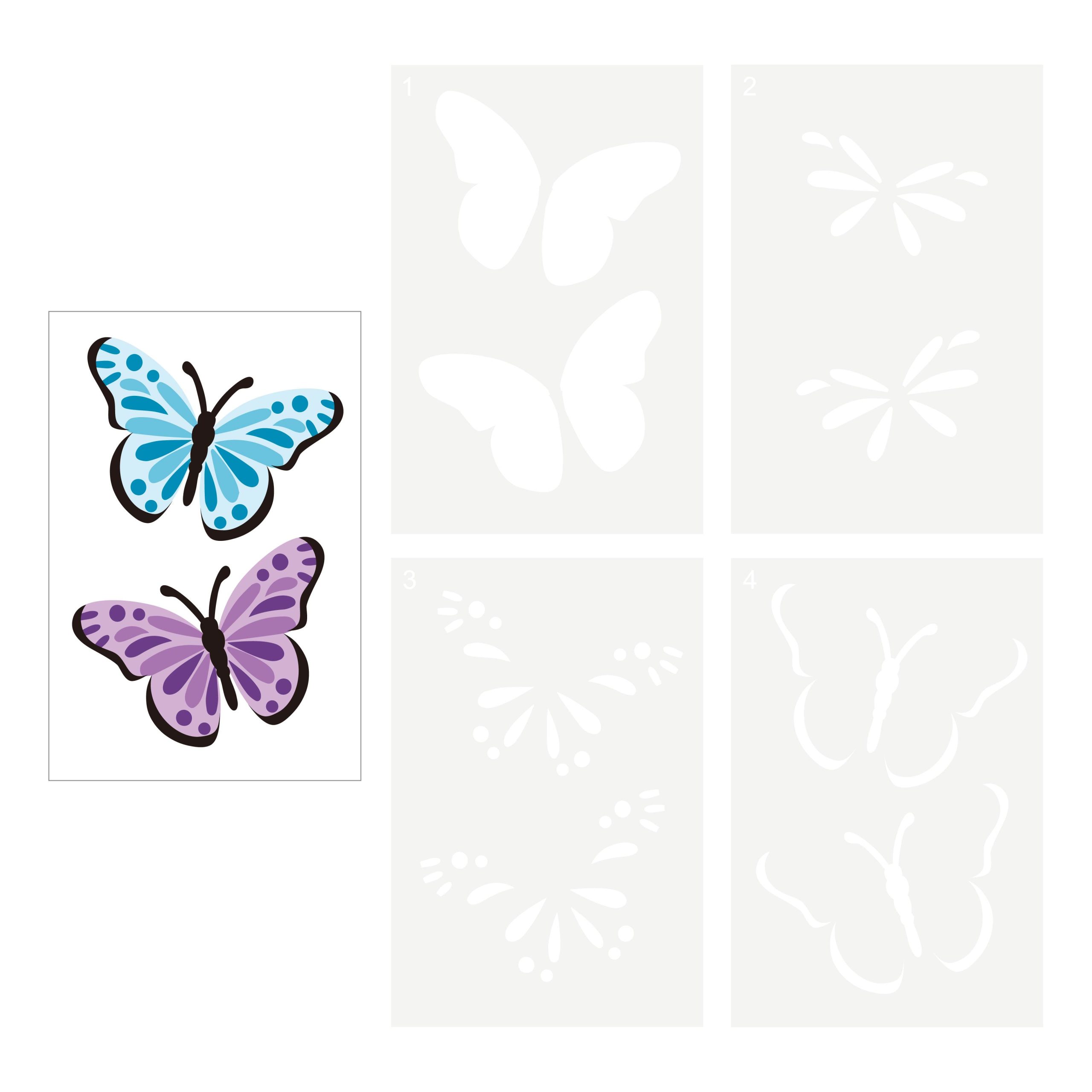 Small Butterfly Layering Stencils by Recollections™