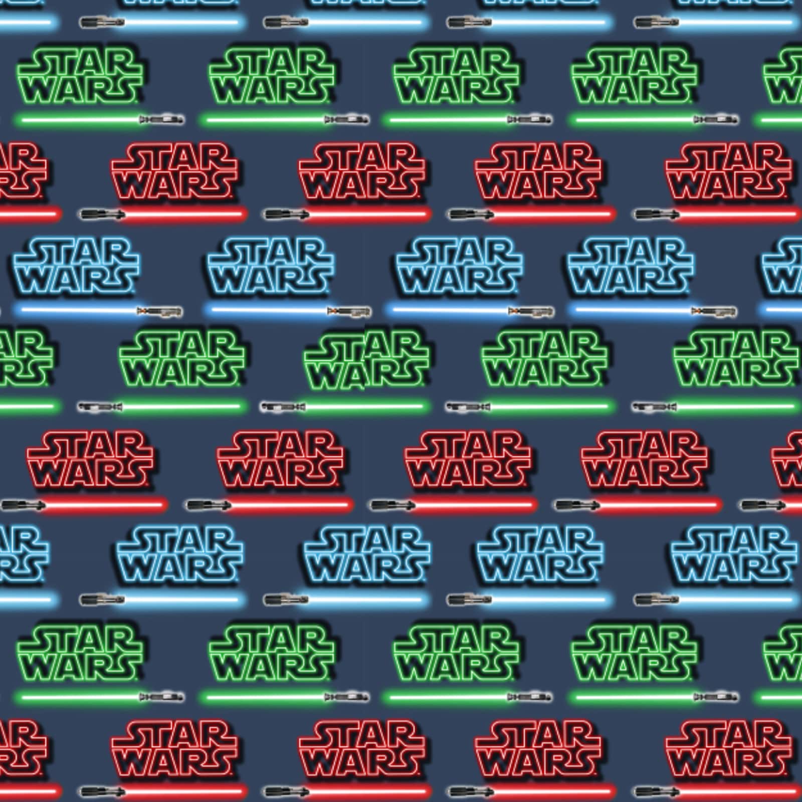 Camelot® Fabrics Star Wars­™ Logo & Lightsaber™ Stripes Cotton Fabric