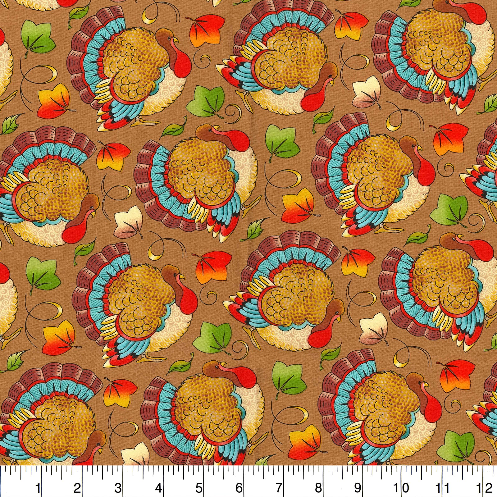 Fabric Traditions Fall Turkeys Cotton Fabric - Image 2
