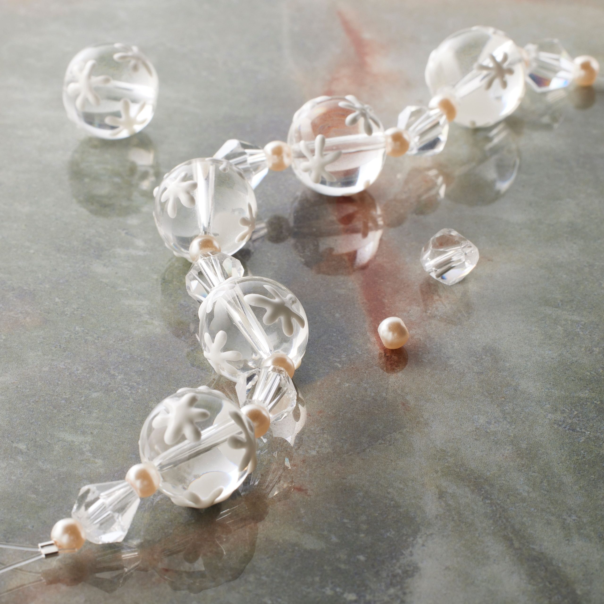 Snowflake Lampwork Glass Round Bead Mix by Bead Landing™ - Image 2