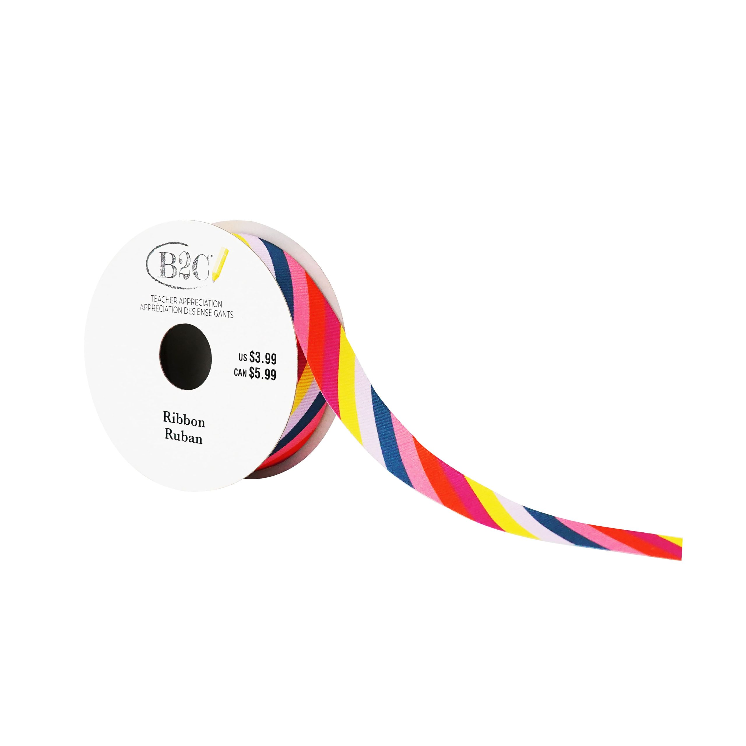 7/8" x 4yd. Multicolor Stripes Grosgrain Ribbon by B2C™ - Image 2