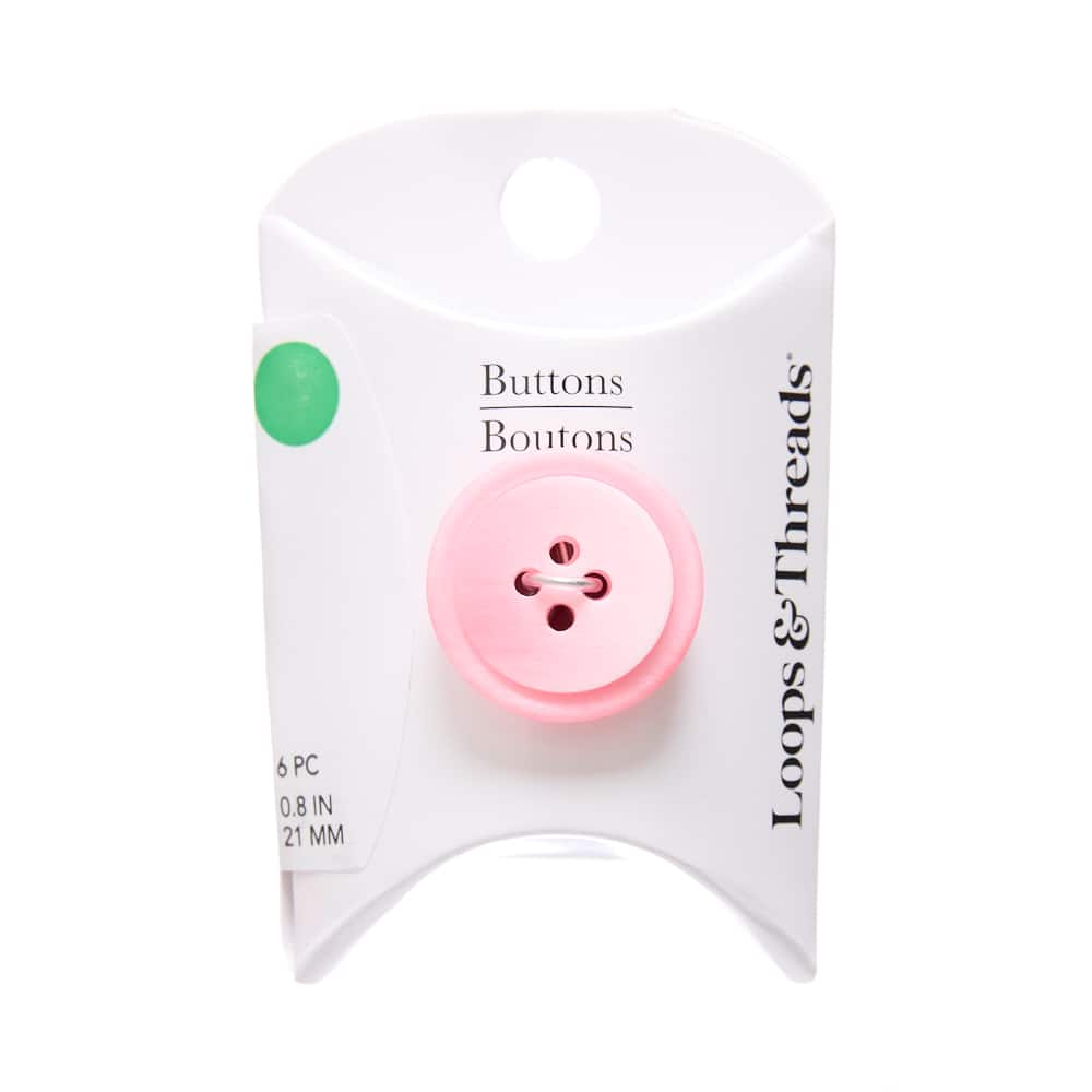 21mm Pink Ombre Rimmed Round Buttons, 6ct. by Loops & Threads®