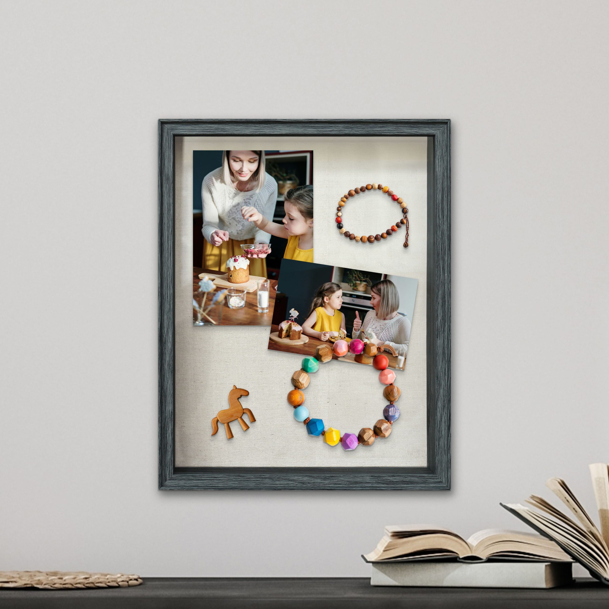 11" x 14" Gray Wood Grain Shadow Box by Studio Décor® - Image 3