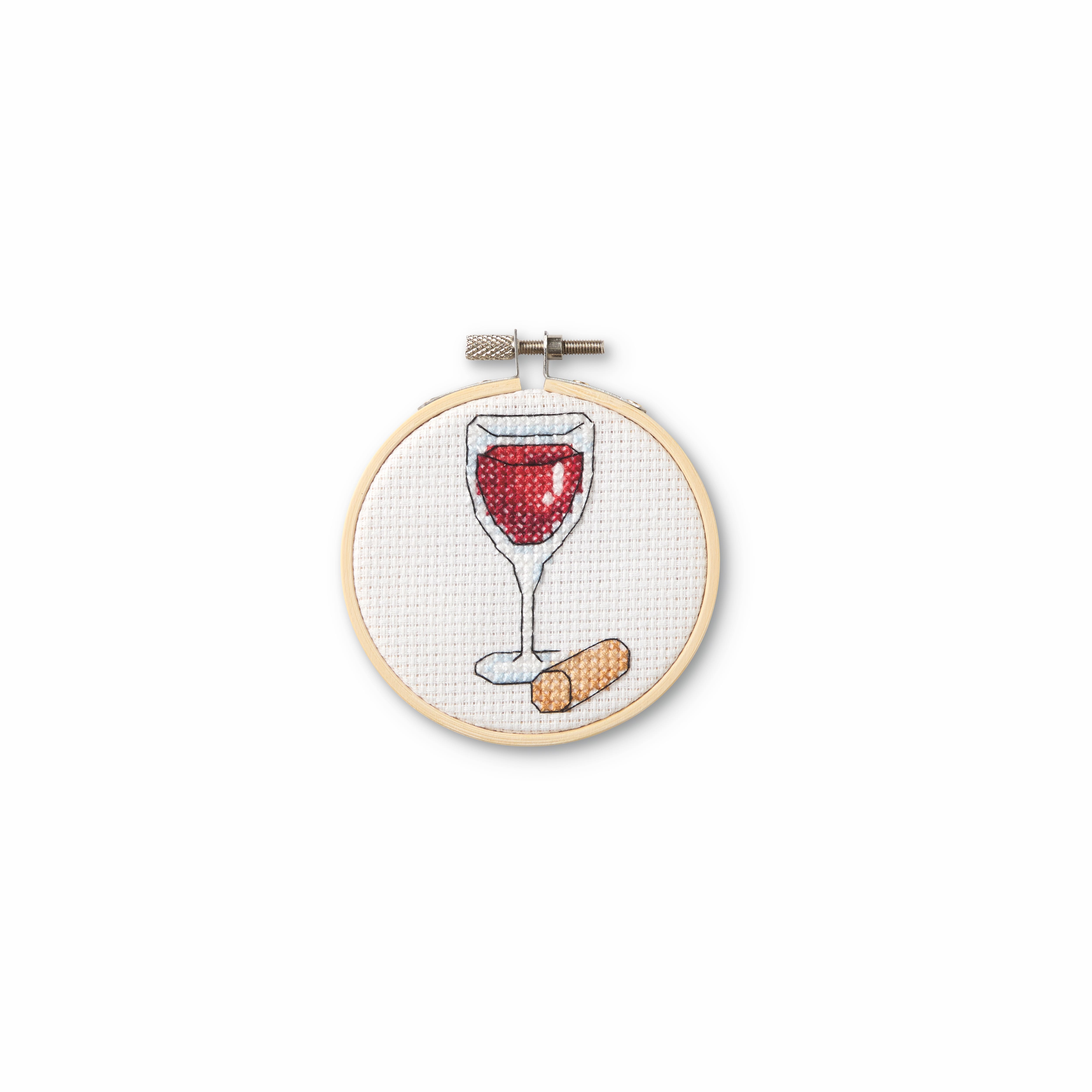 3.5" Wine Cross Stitch Kit by Loops & Threads®