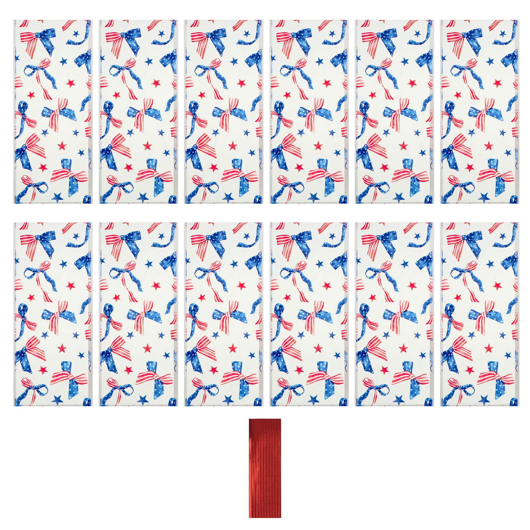 Red, White & Blue Flag Bow Treat Bags with Twist Ties, 12ct. by Makery™ - Image 2