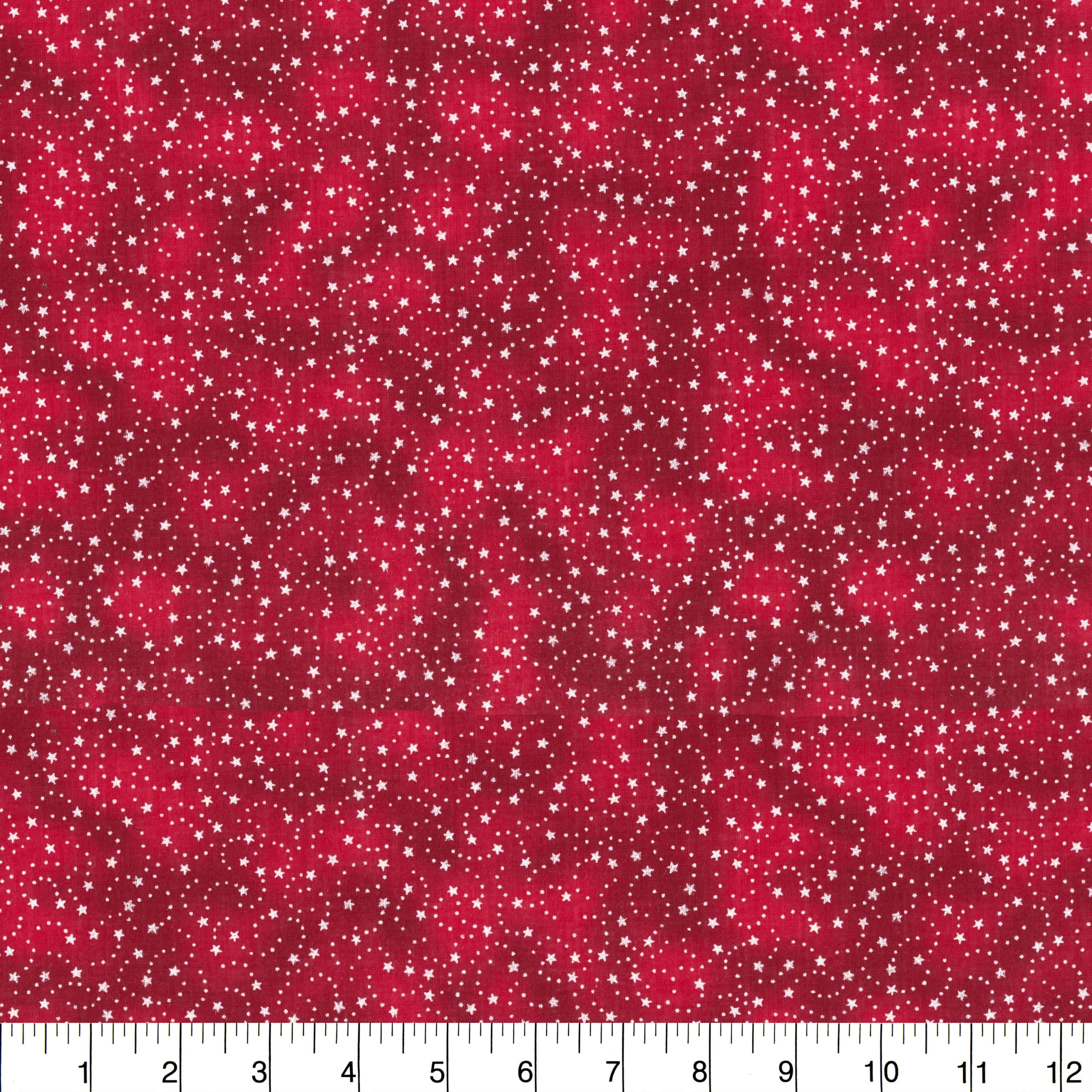 Fabric Traditions Red Swirling Stars Cotton Fabric - Image 3