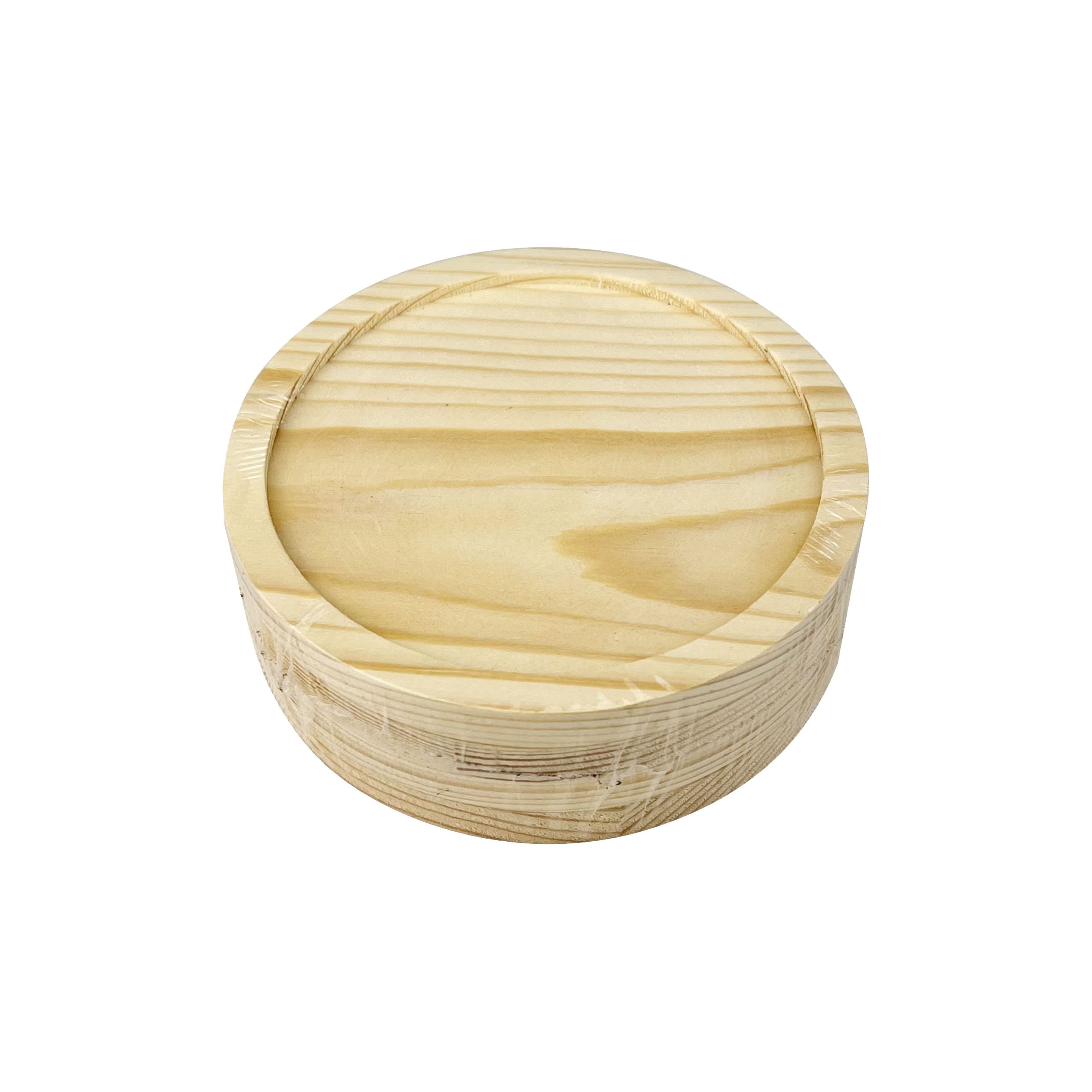 Round Welled Pinewood Coasters, 4ct. by Make Market® - Image 3