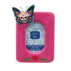 4" x 6" Pink Tabletop Frame with Sugar Skull Butterfly by Ashland®