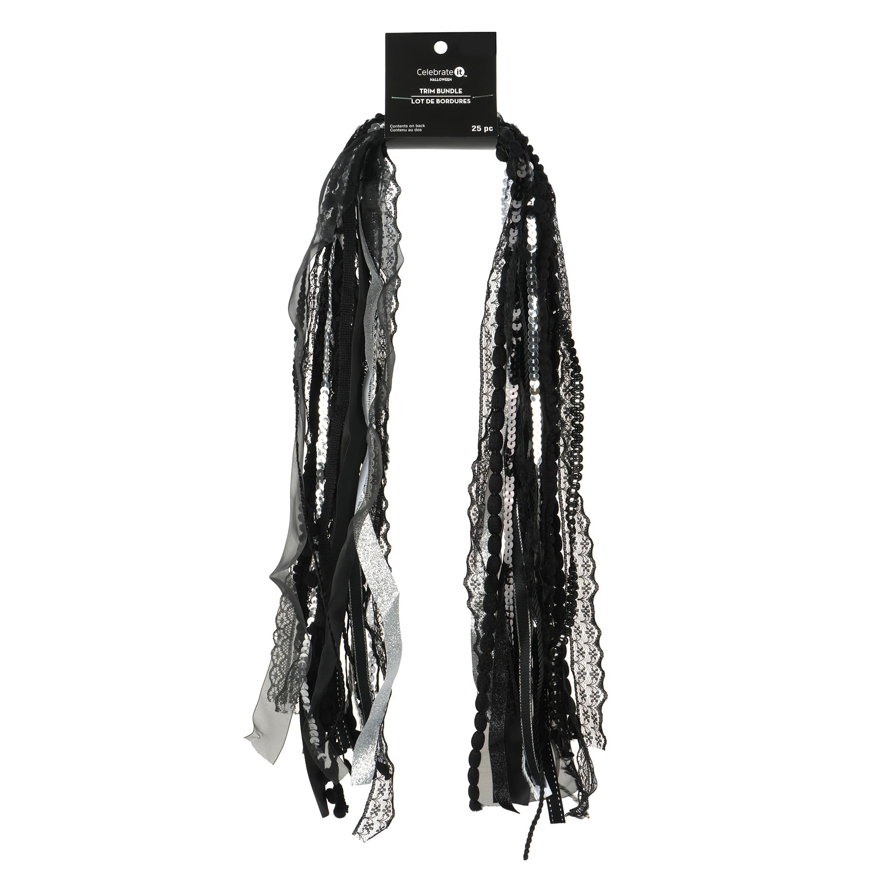 Black, Silver & White Halloween Trim Bundle, 25ct. by Celebrate It™