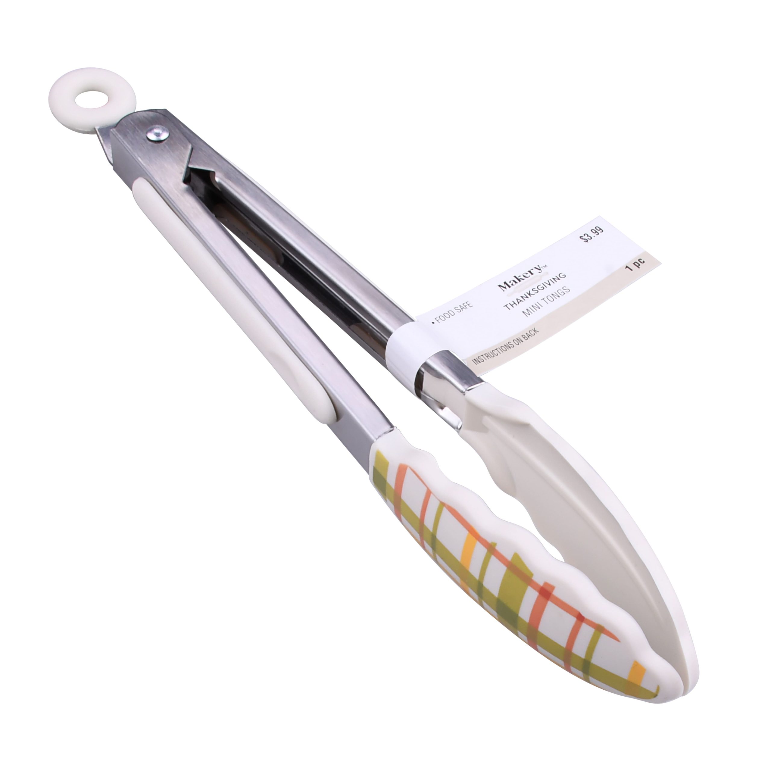 Mini Green & Orange Plaid Tongs by Makery™ - Image 2
