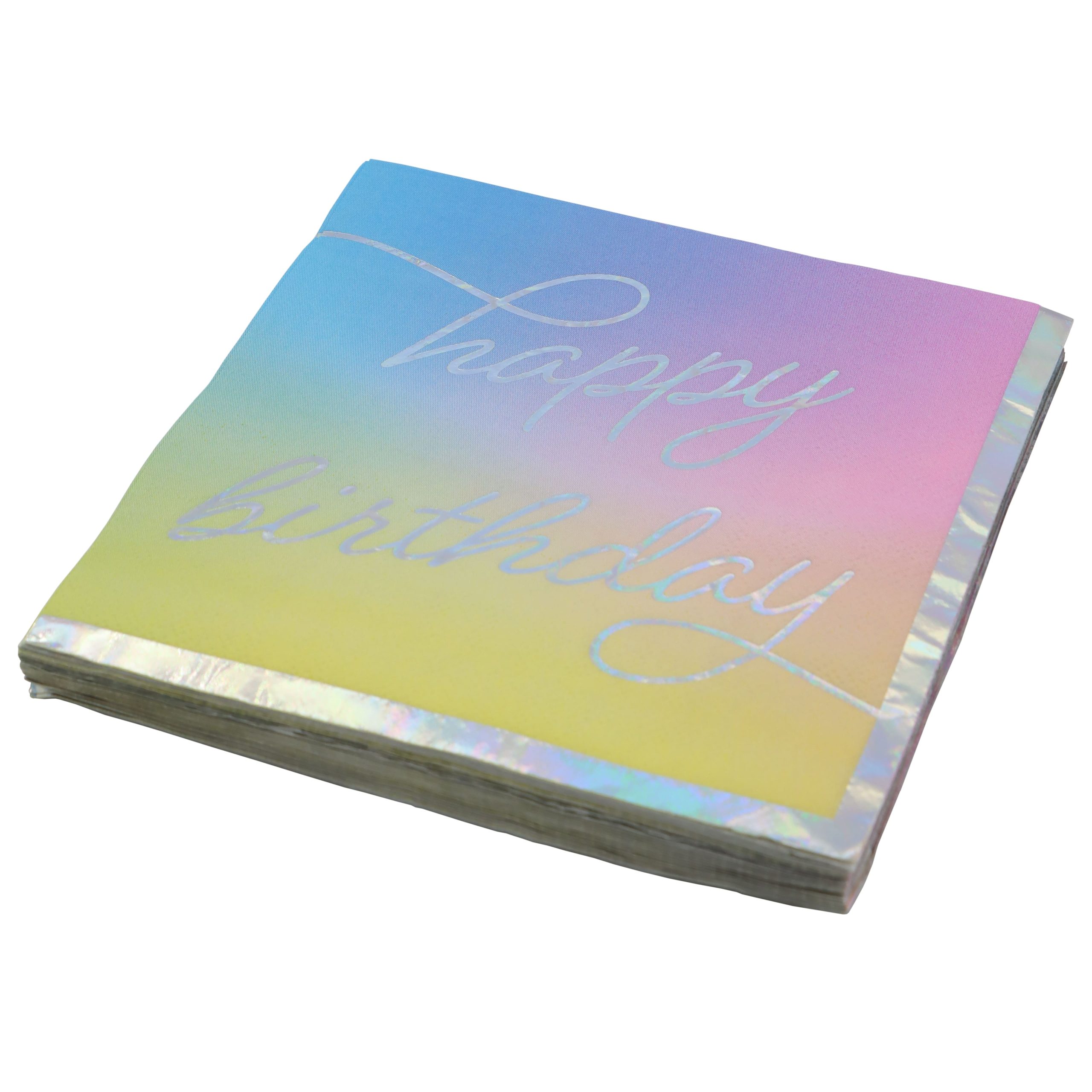 Happy Birthday Ombre Lunch Napkins with Iridescent Foil Edges, 20ct. by Celebrate It™ - Image 2