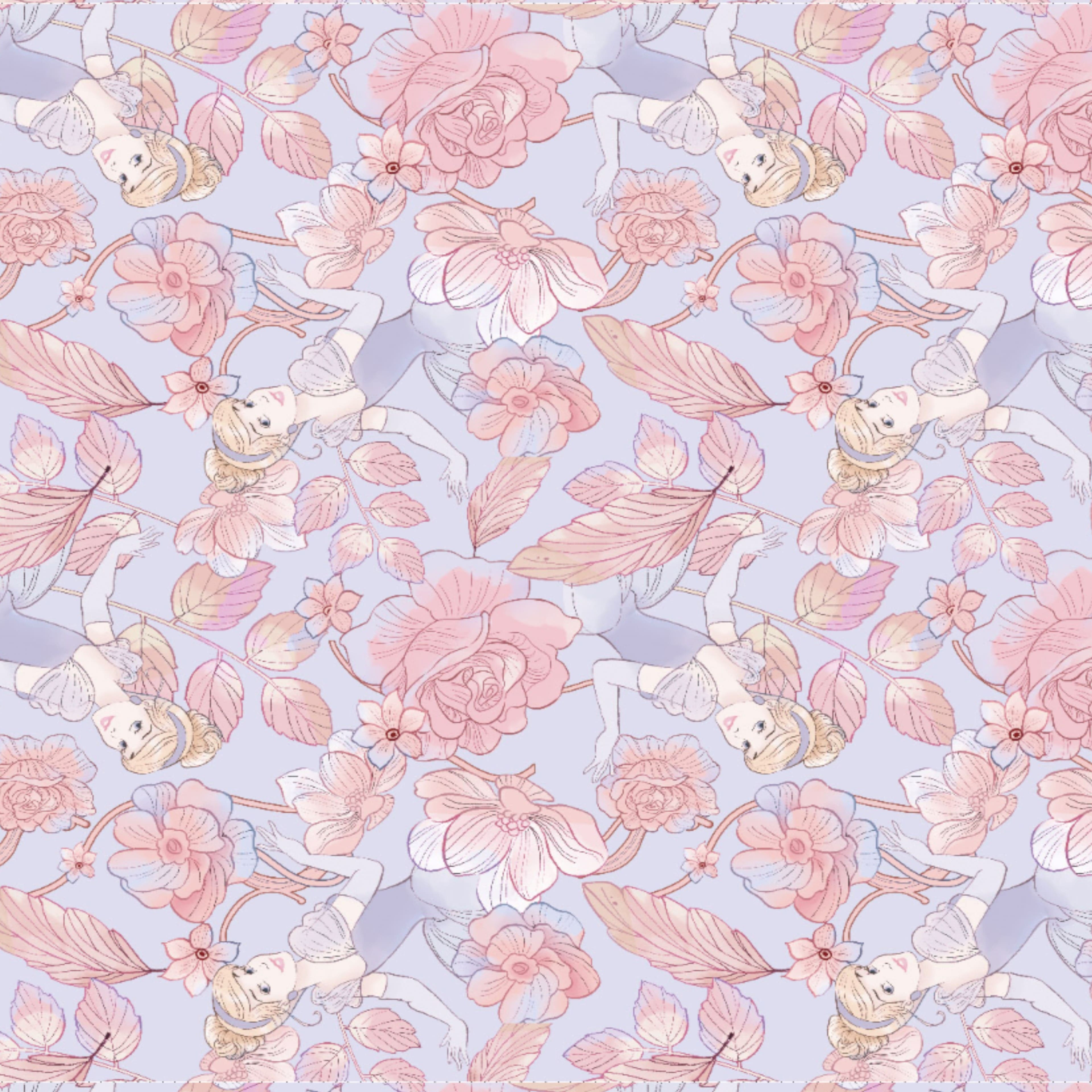 Disney® Sketch Cinderella & Flowers Cotton Fabric