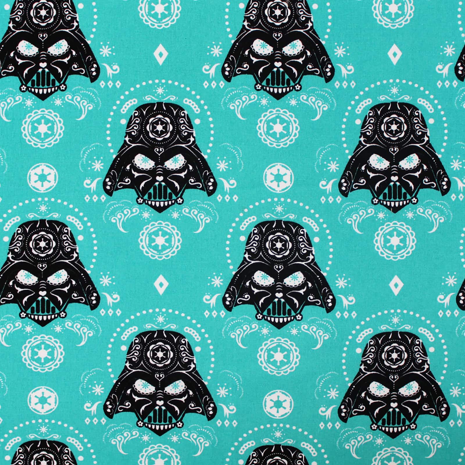 Camelot® Fabrics Star Wars™ Teal Darth Vader™ Sugar Skull Cotton Fabric