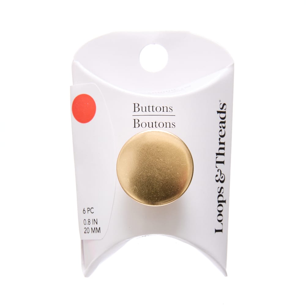 20mm Gold Round Metal Blazer Buttons, 6ct. by Loops & Threads®