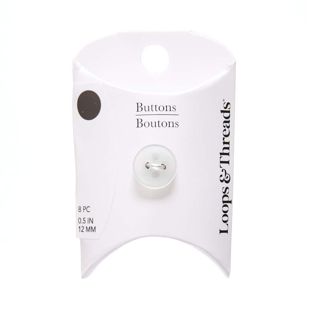 12mm White Round Button Backers by Loops & Threads®