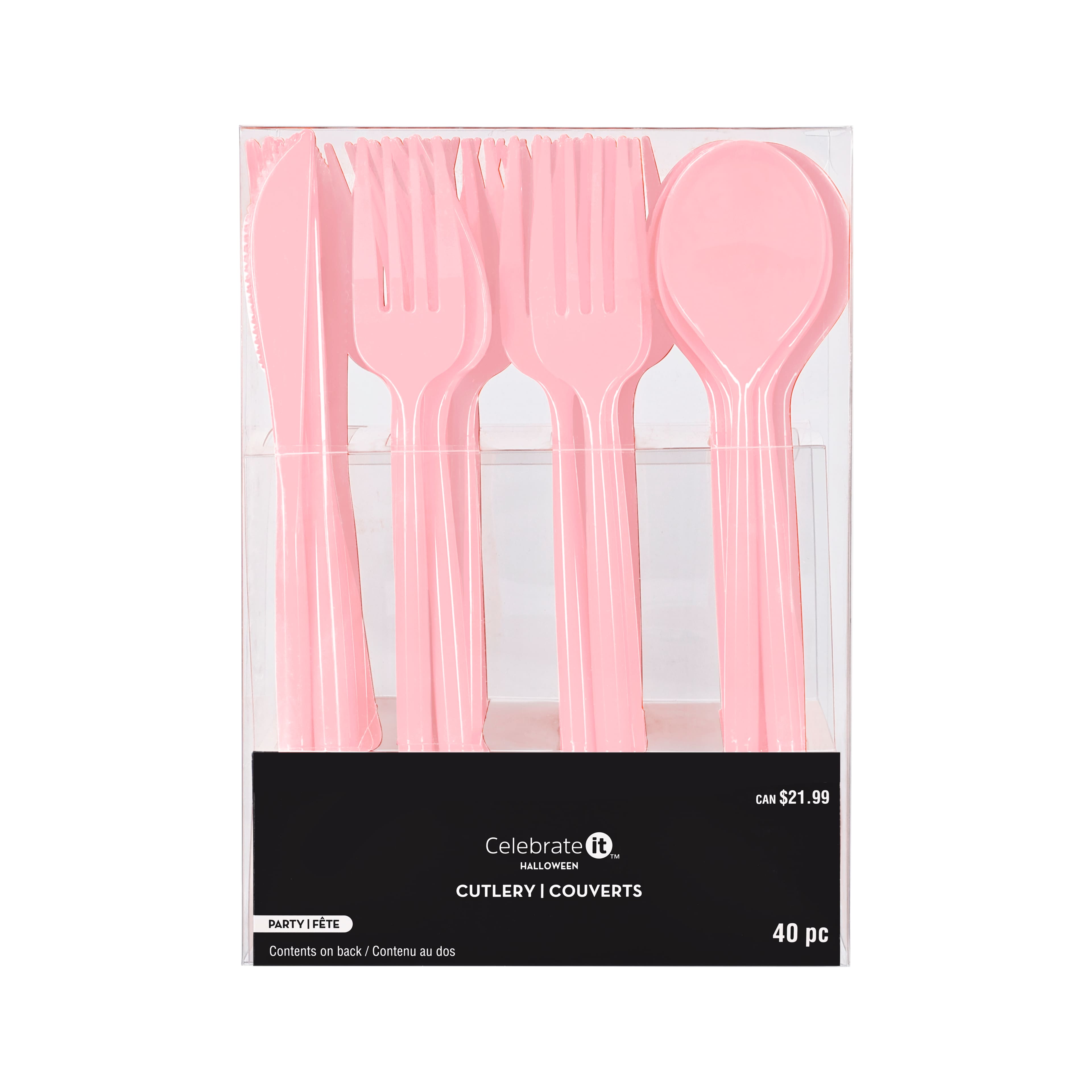 Halloween Pink Plastic Cutlery, 40ct. by Celebrate It™