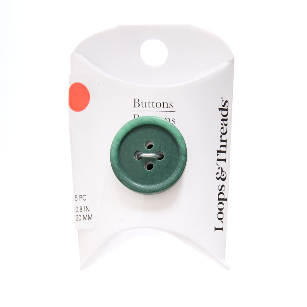 20mm Emerald Marble Rimmed Round Buttons, 5ct. by Loops & Threads®