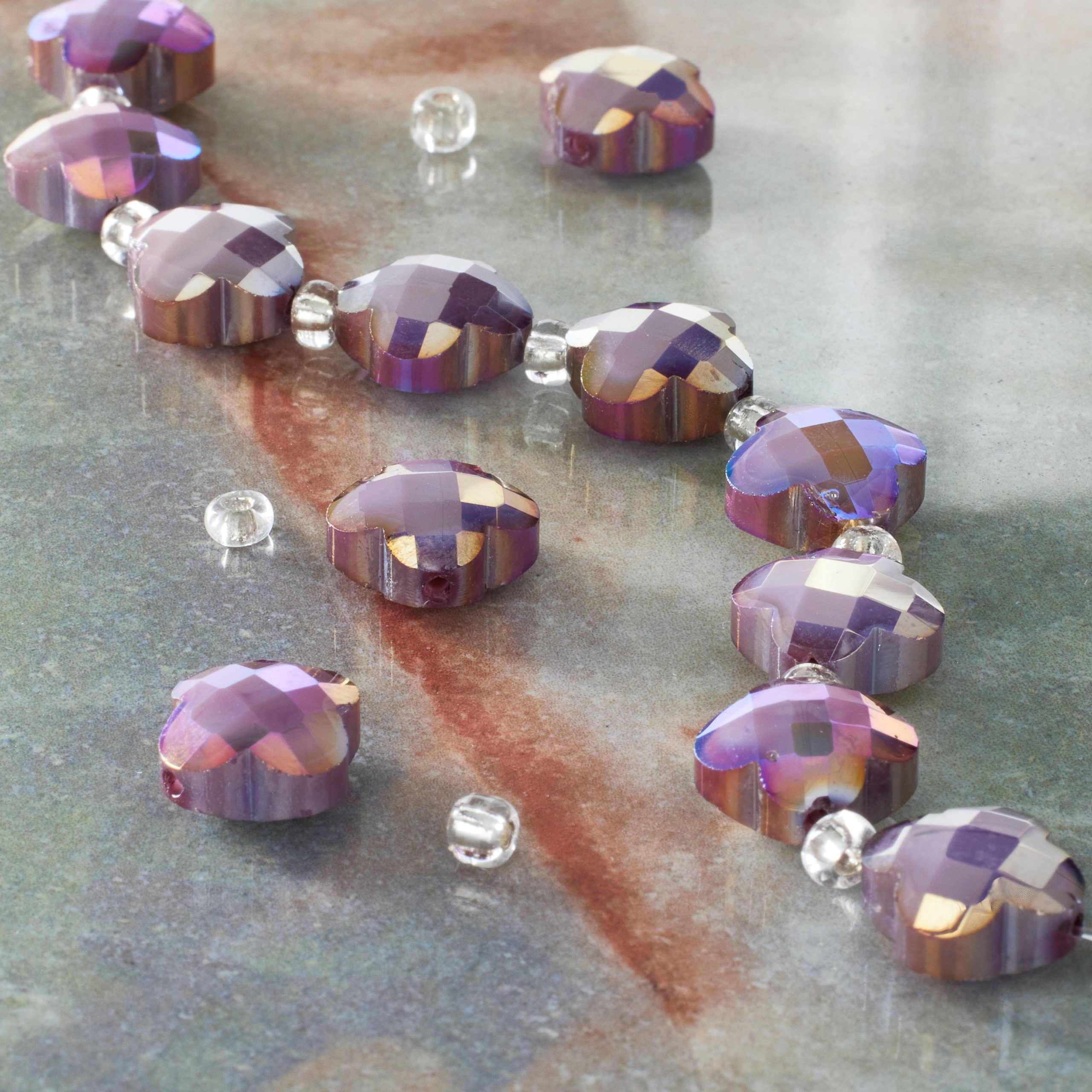 Purple Glass Faceted Cross Beads, 12mm by Bead Landing™ - Image 2