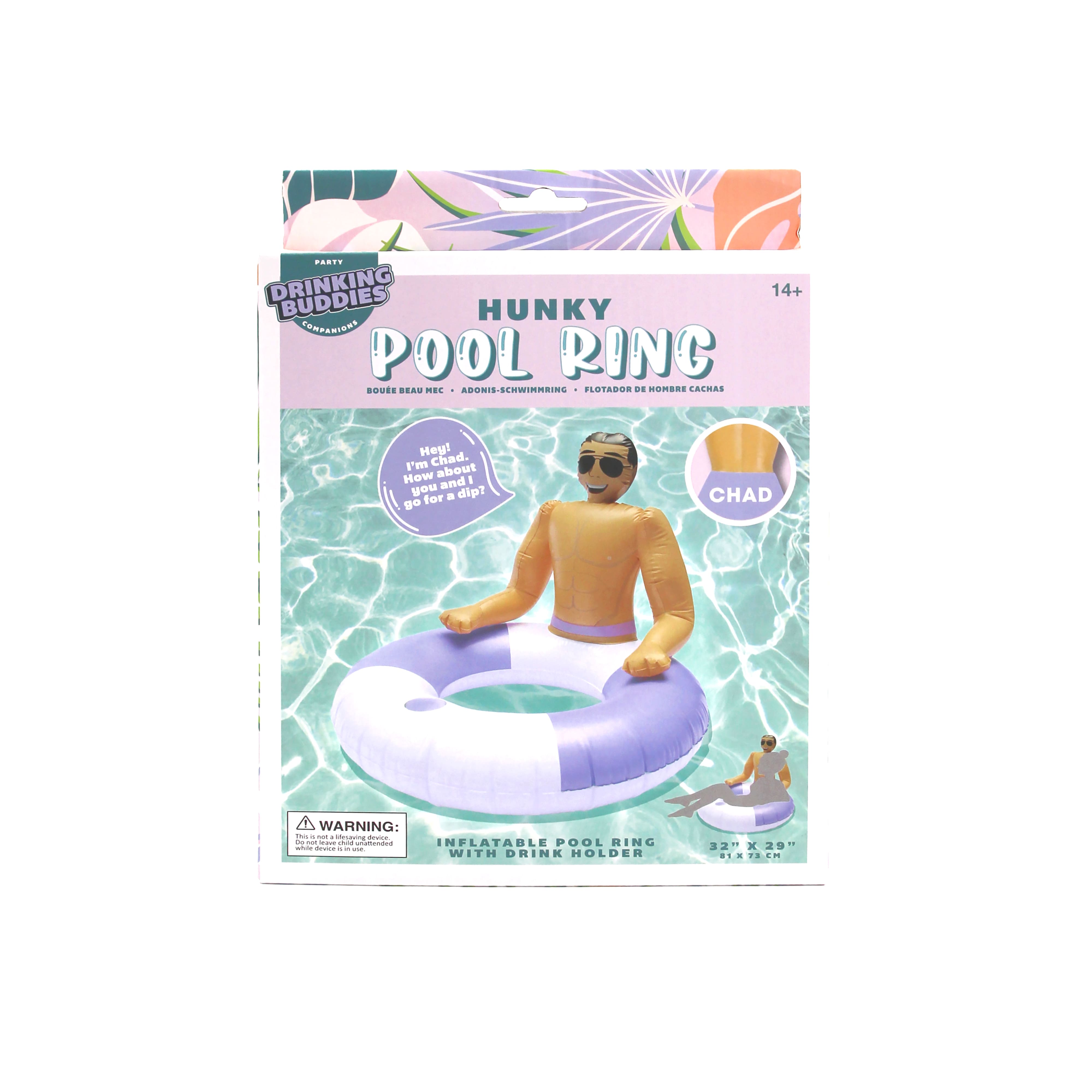Drinking Buddies Hunky Inflatable Pool Ring