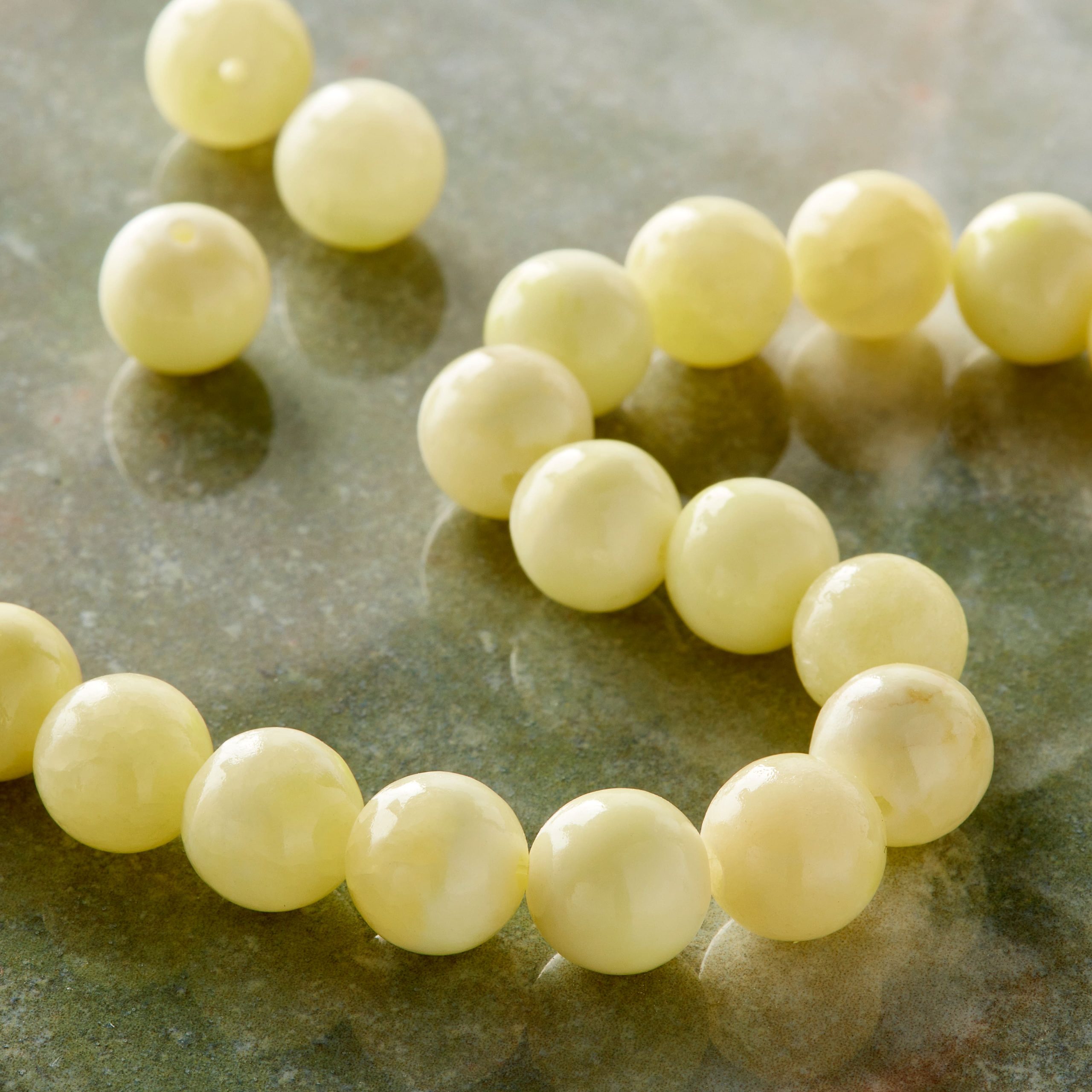 Cream Dyed Quartzite Round Beads, 10mm by Bead Landing™ - Image 2
