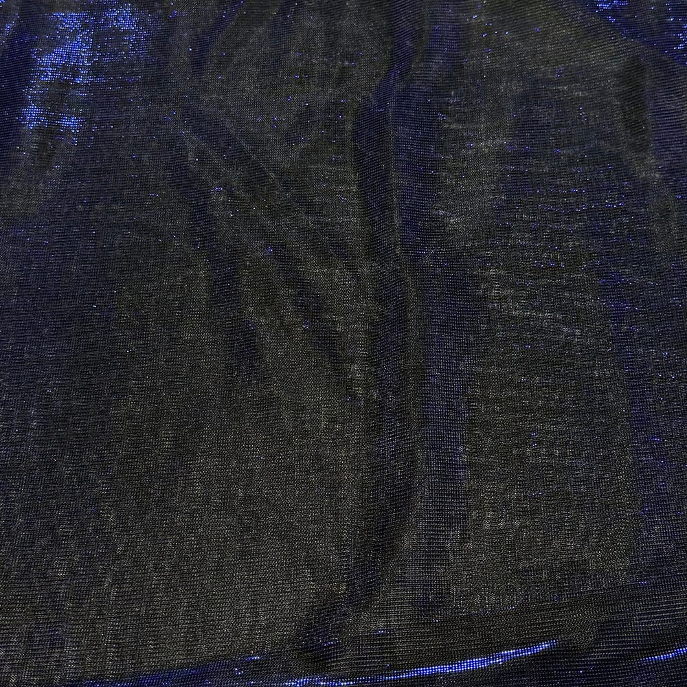 Feldman Blue Metallic Knit Fabric