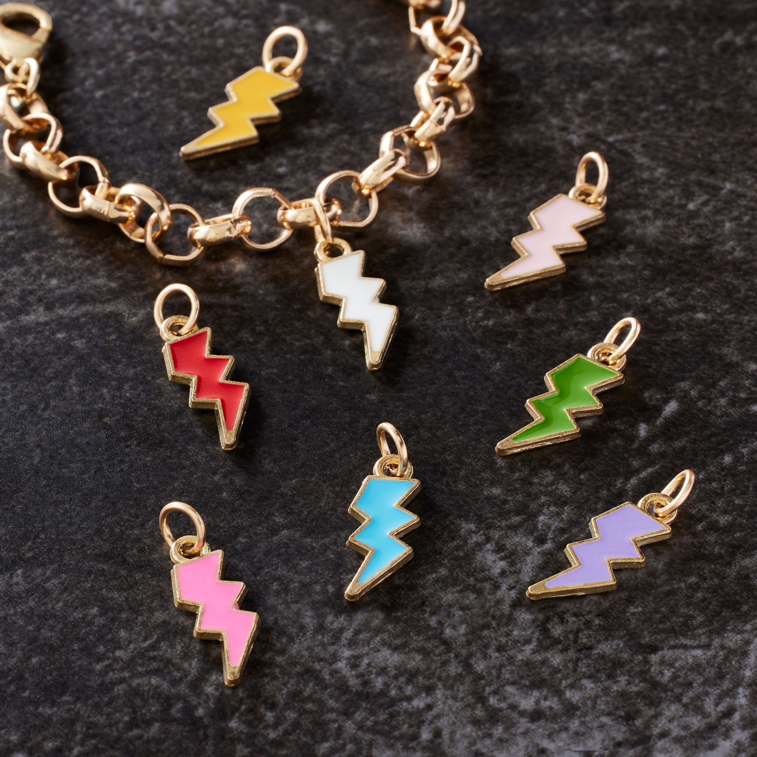 Enamel & Gold Lightning Bolt Charms by Bead Landing™ - Image 2