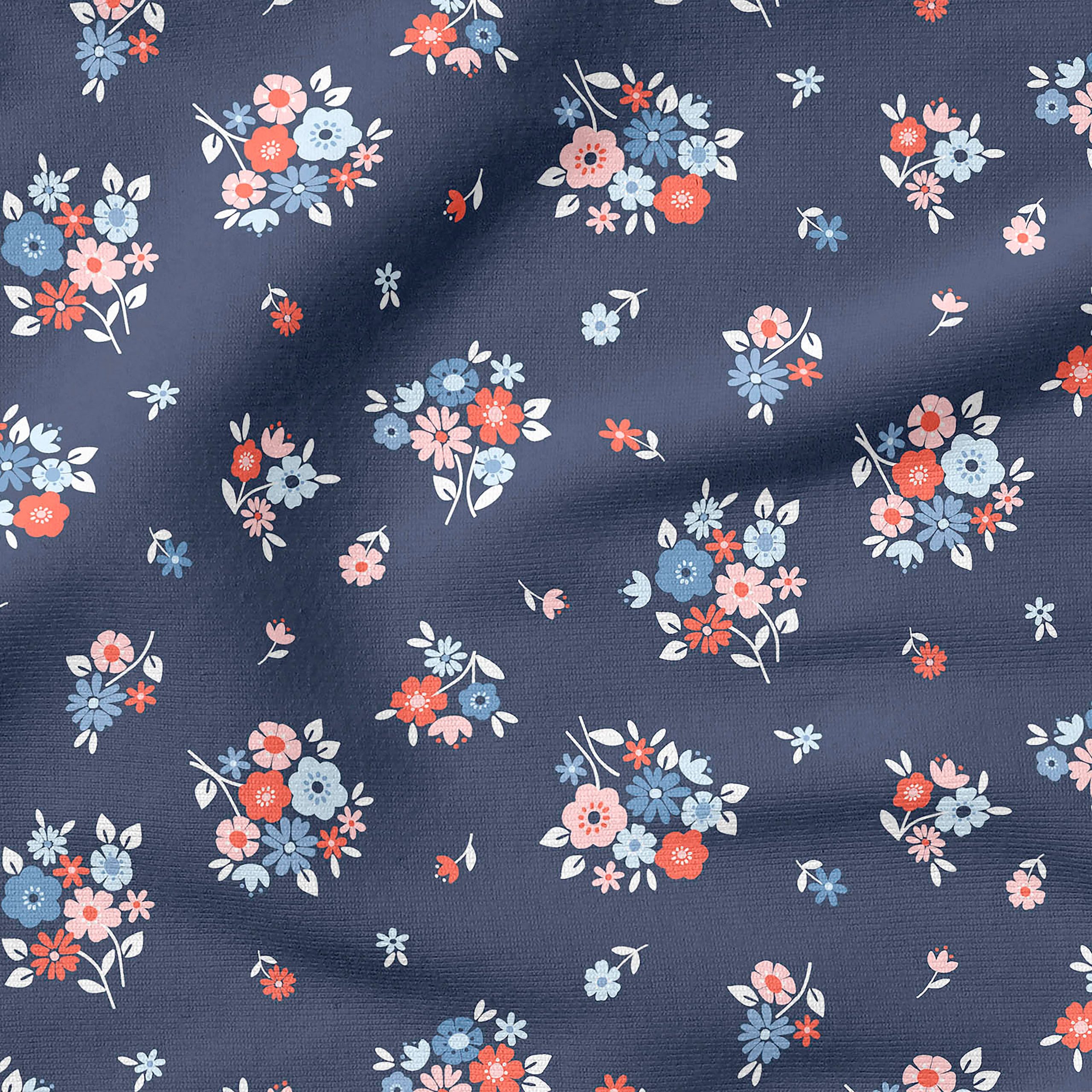Fabric Editions Navy Carolina Bouquet Cotton Fabric - Image 4