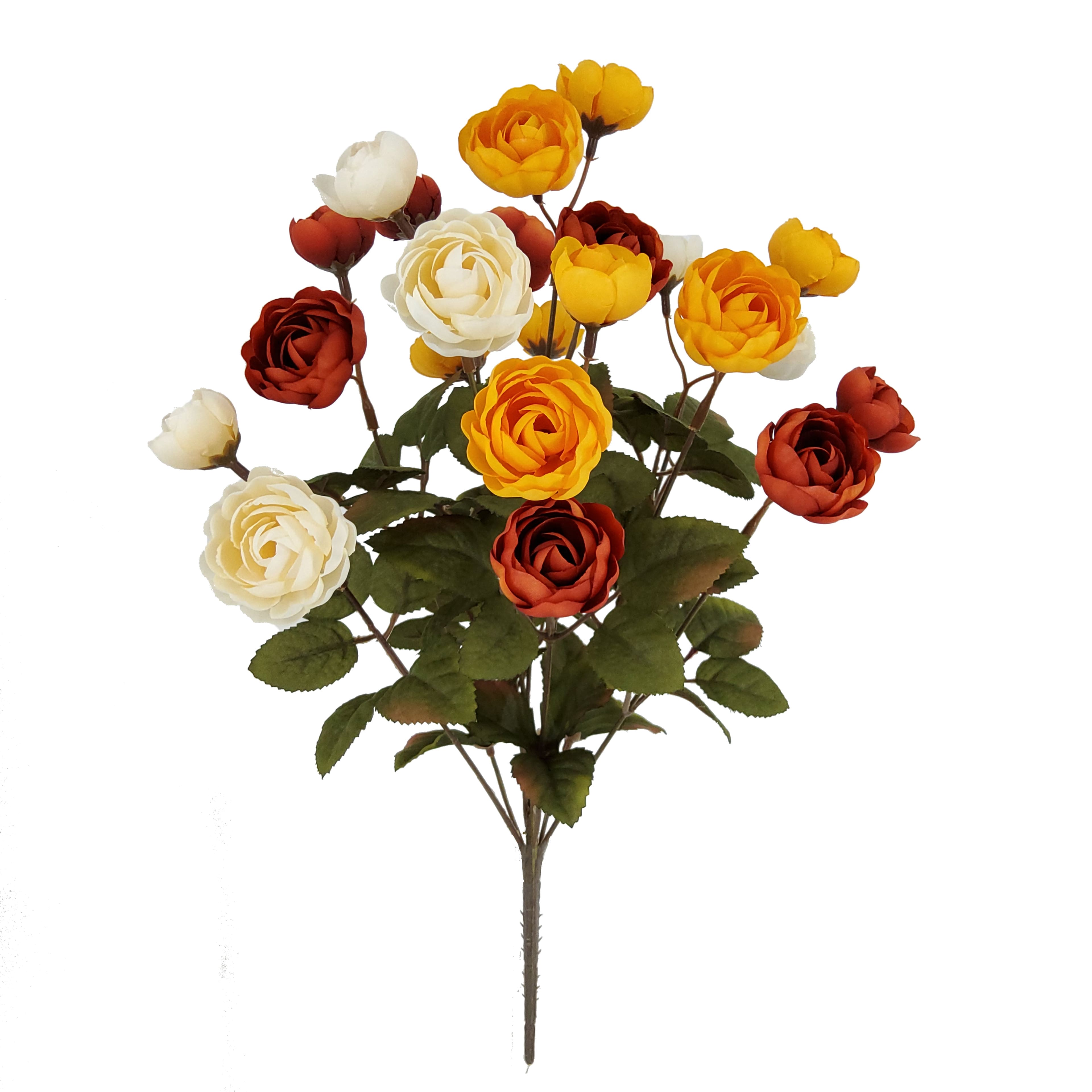 18.5" Cream, Yellow & Orange Ranunculus Bush by Ashland®