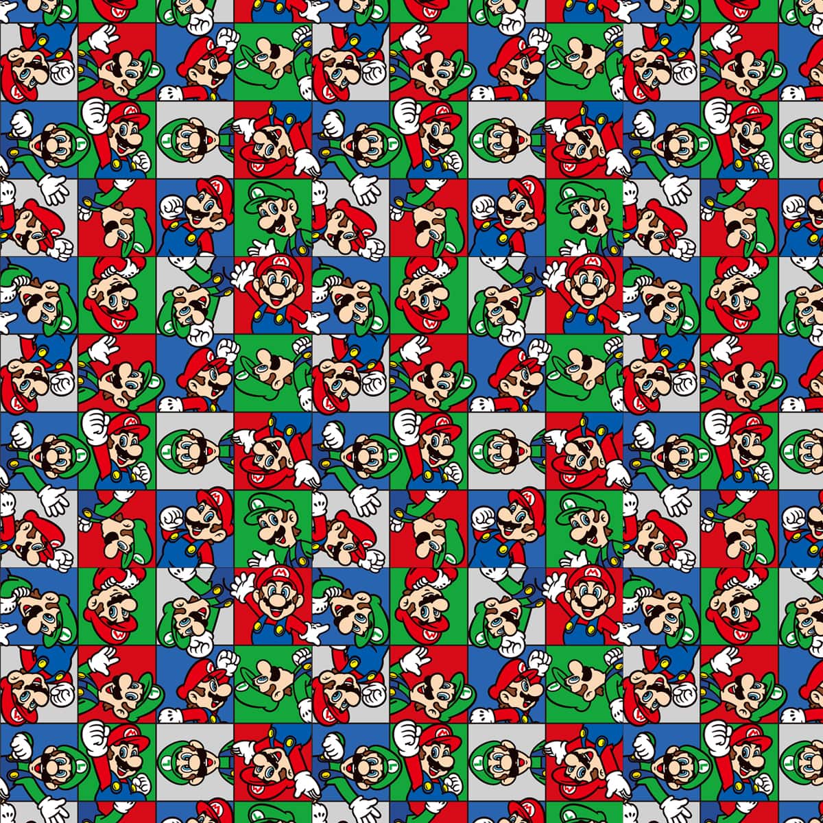Nintendo® Mario Bros.™ Character Grid Cotton Fabric