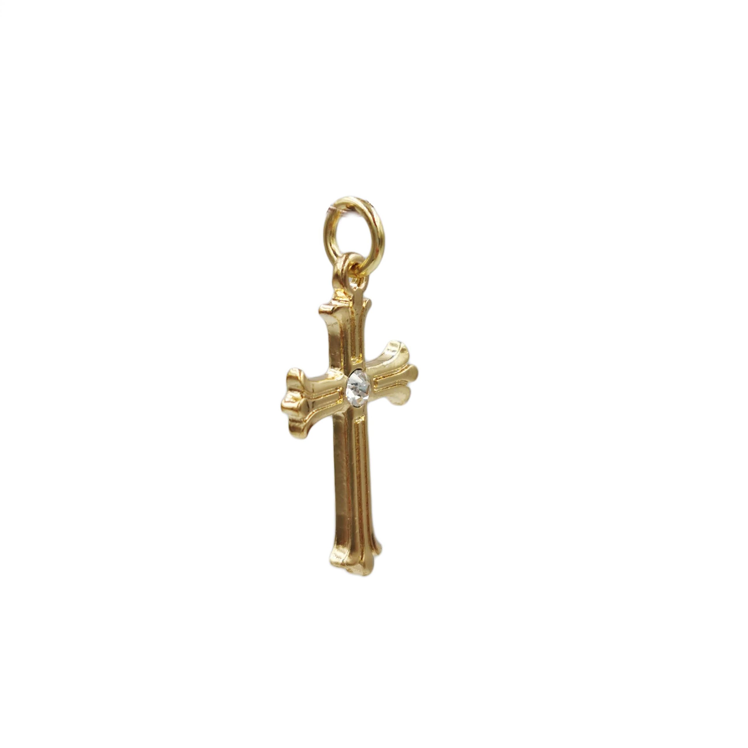 14K Gold Plated Crystal Cross Charm by Bead Landing™ - Image 3