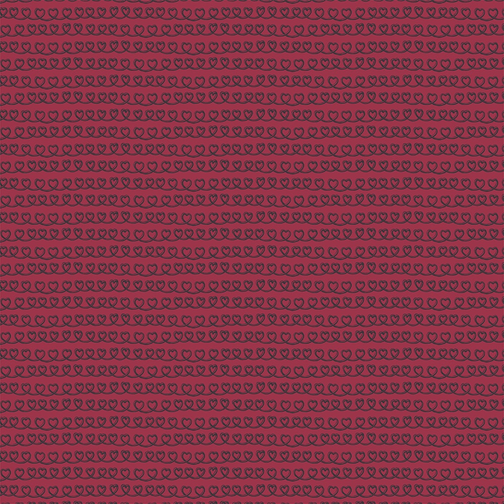 Eugene Textiles Burgundy Swirl Heart Lines Cotton Quilting Fabric