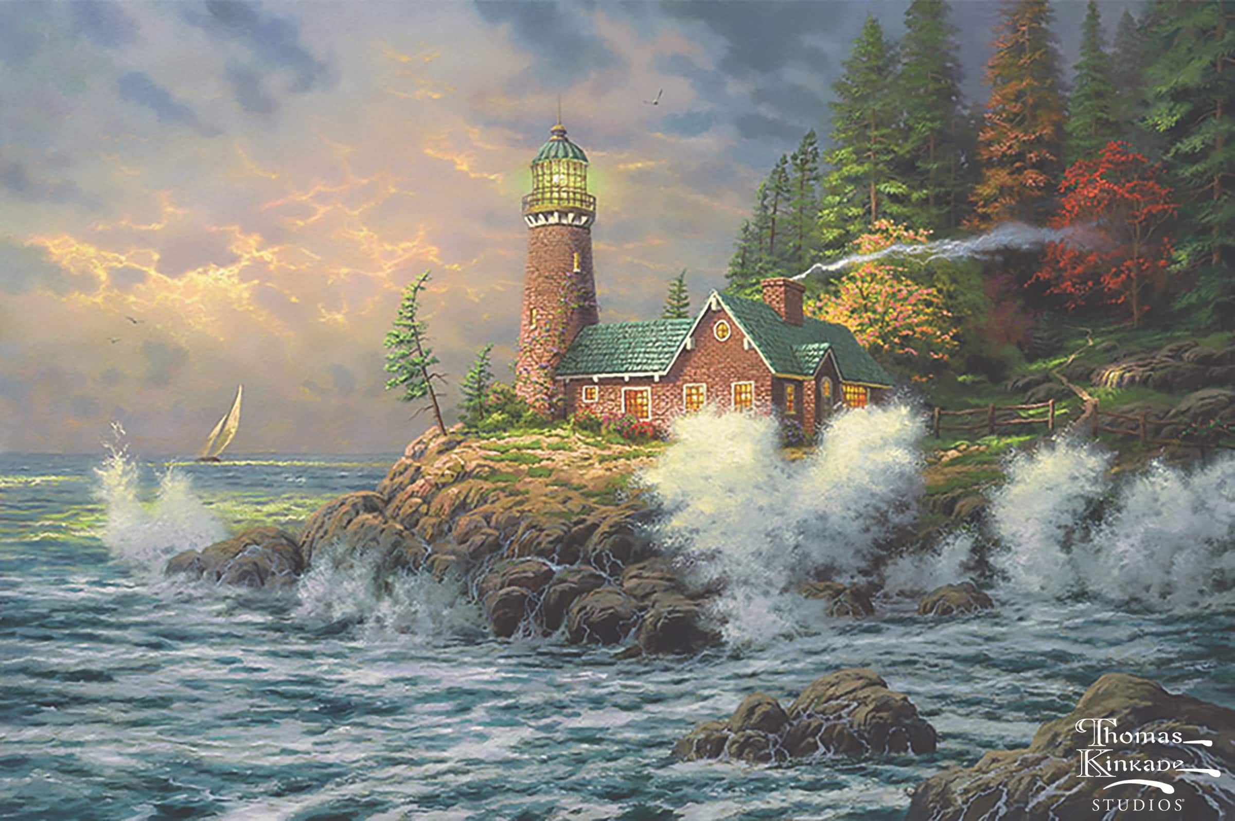 12" x 16" Thomas Kinkade Lighthouse Needlepoint Canvas by Loops & Threads®