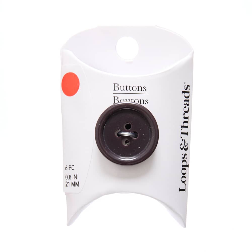 21mm Brown Round Rimmed Suit Buttons, 6ct. by Loops & Threads®