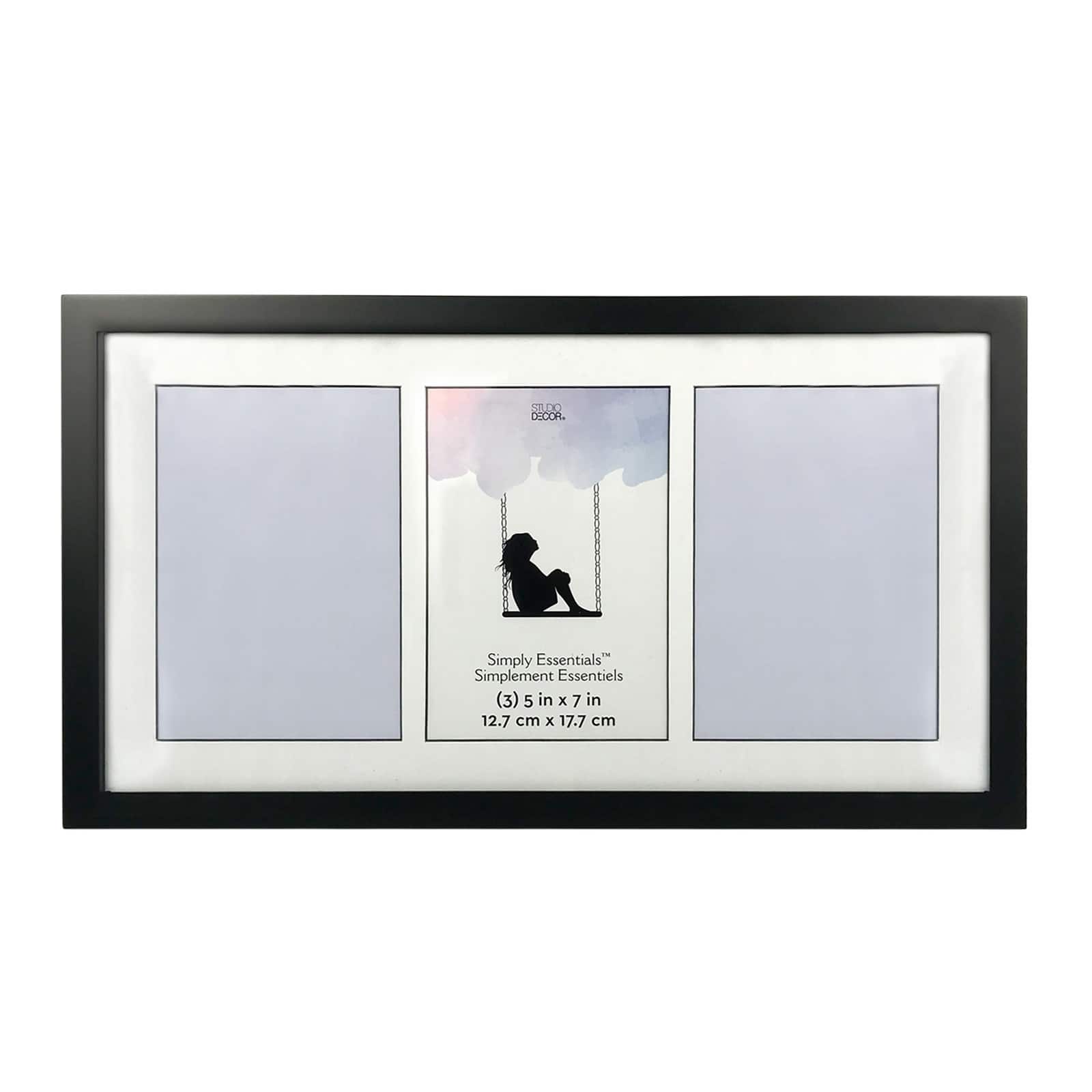 Simply Essentials™ 3 Opening Black Collage Frame with Mat by Studio Décor®