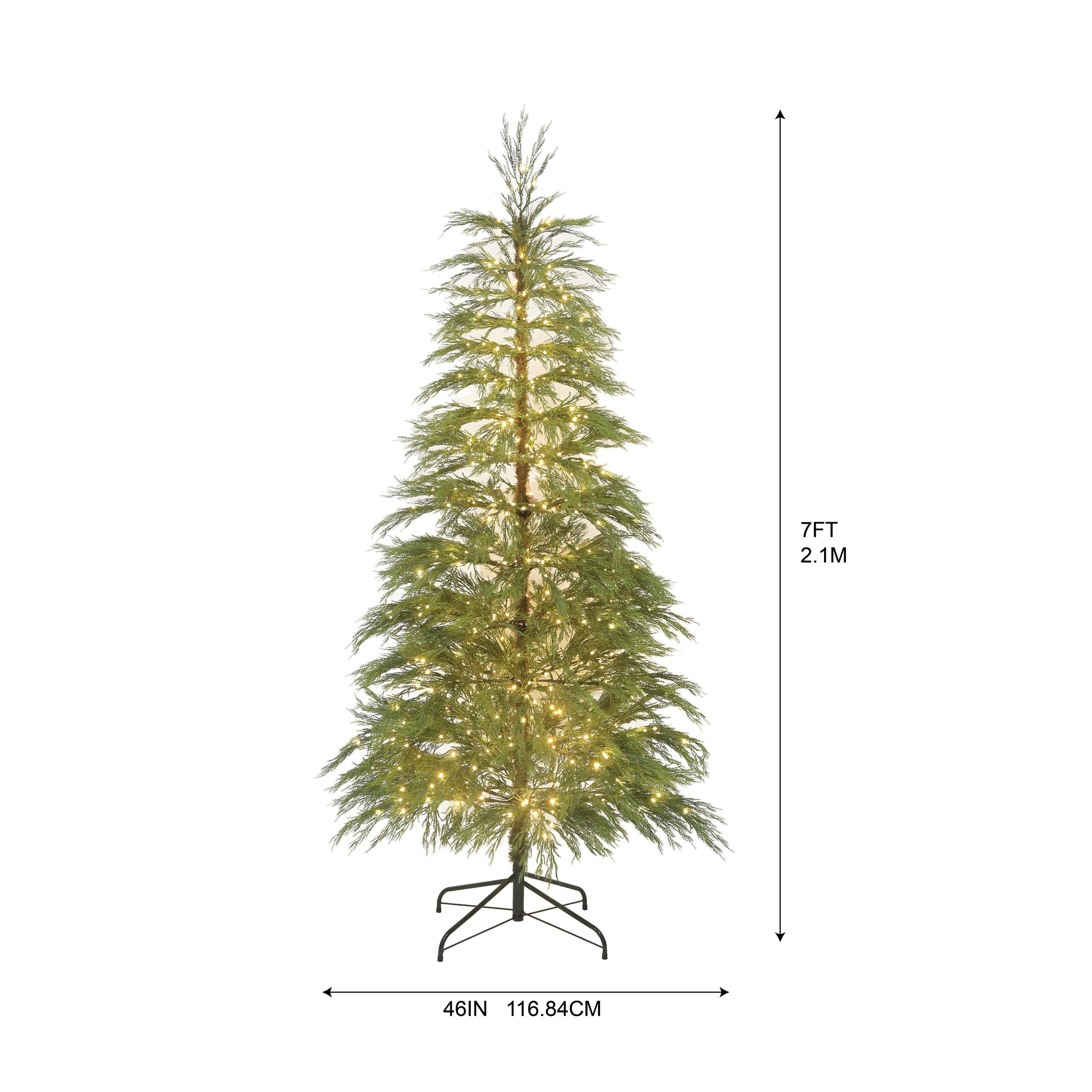 7ft. Pre-Lit Alpine Artificial Christmas Tree, Warm White LED Lights by Ashland® - Image 3
