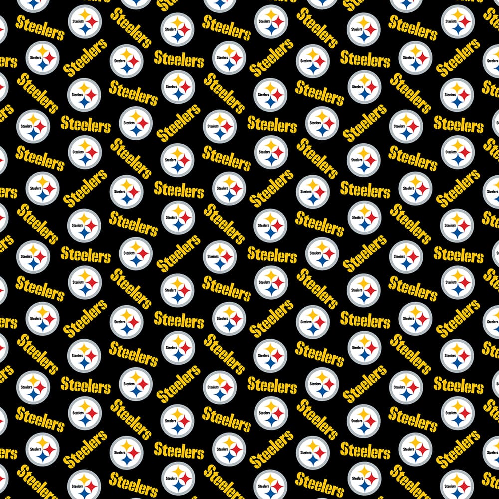 NFL Pittsburgh Steelers Packed Logo Cotton Fabric