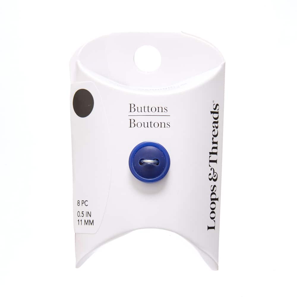 11mm Navy Round Buttons, 8ct. by Loops & Threads®